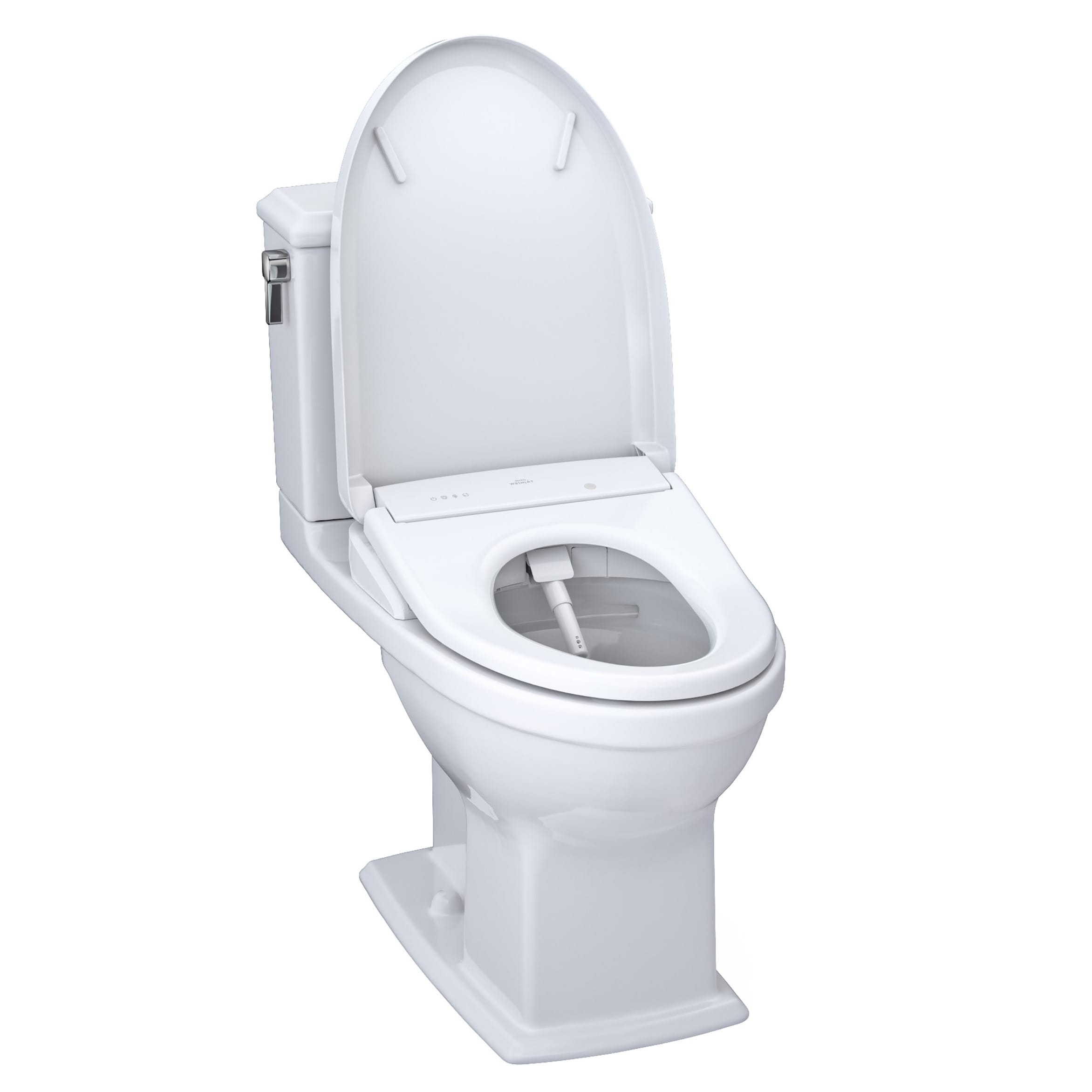 Inodoro bidet de 2 piezas con altura de silla alargada, cierre suave, y doble descarga en blanco de algodón Connelly de TOTO