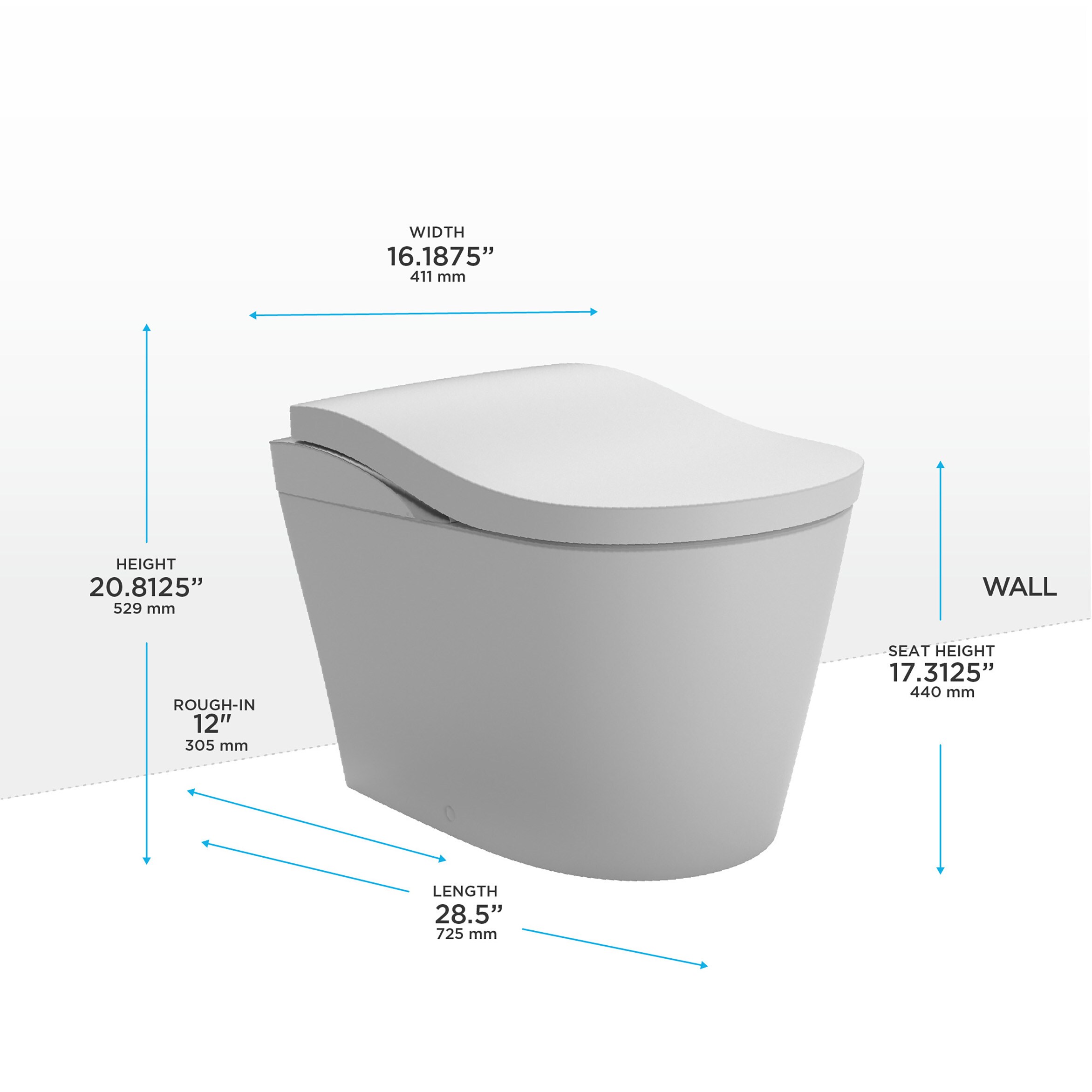 TOTO Neorest Blanco de Algodón Descarga sin Contacto Altura de Silla Elongada con Cierre Suave Bidet de 1 Pieza con 12 pulgadas de Montaje Rugoso Etiqueta WaterSense 1.6 GPF MS8732CUMFG-01B