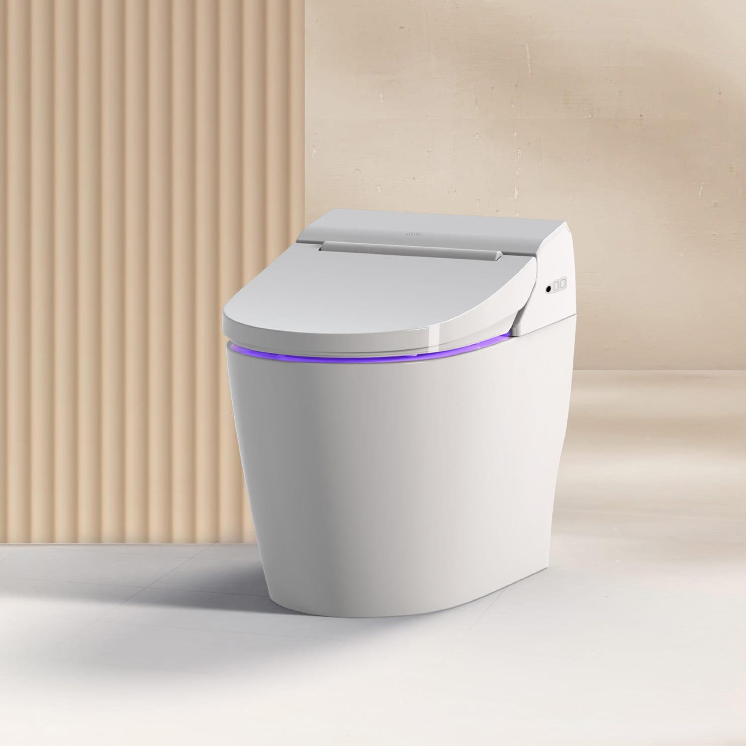 Inodoro Inteligente con Bidet Integrado de Una Pieza de Altura Estándar y Descarga Doble con Luz UV-A LED Blanca SOFT CLOSE de VOVO STYLEMENT de 12 pulgadas de retroceso. Certificado WaterSense con 1.6 GPF.