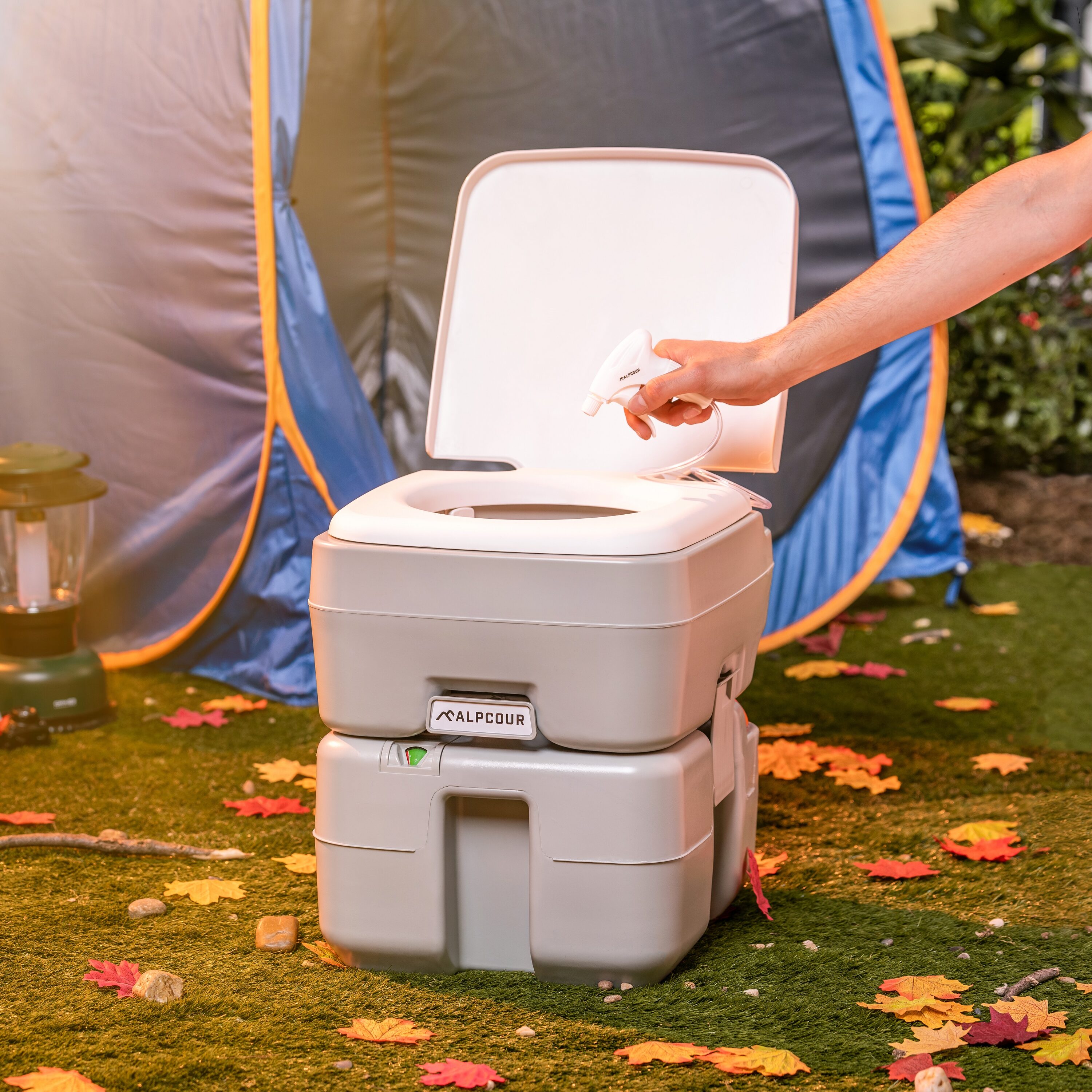 Sanitario portátil sin contacto Alpcour White Touchless con Bidet Redondo de altura estándar.