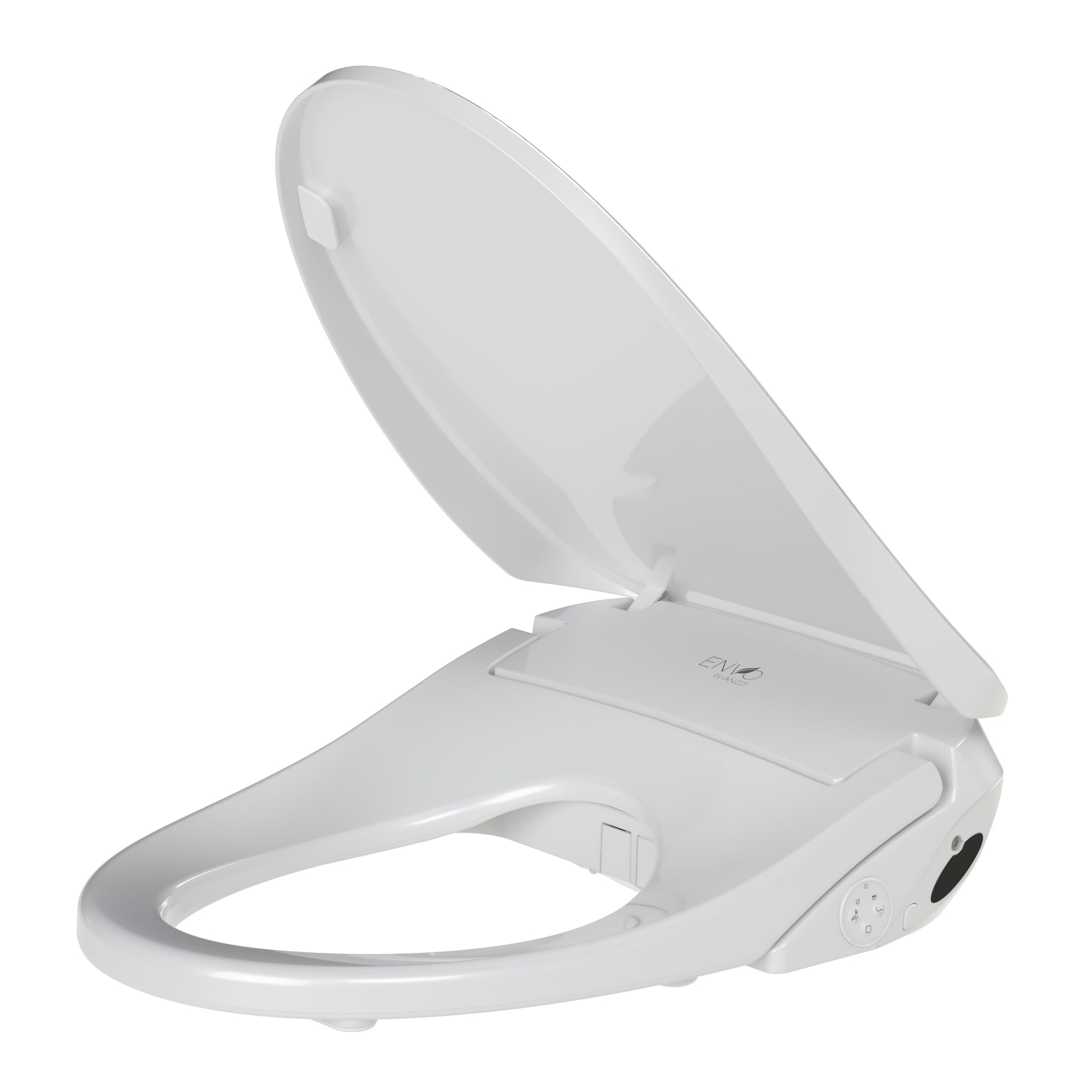 Asiento de inodoro bidet alargado con cierre suave y calentado inteligente en blanco de plástico de ANZZI TL-AZEB105B
