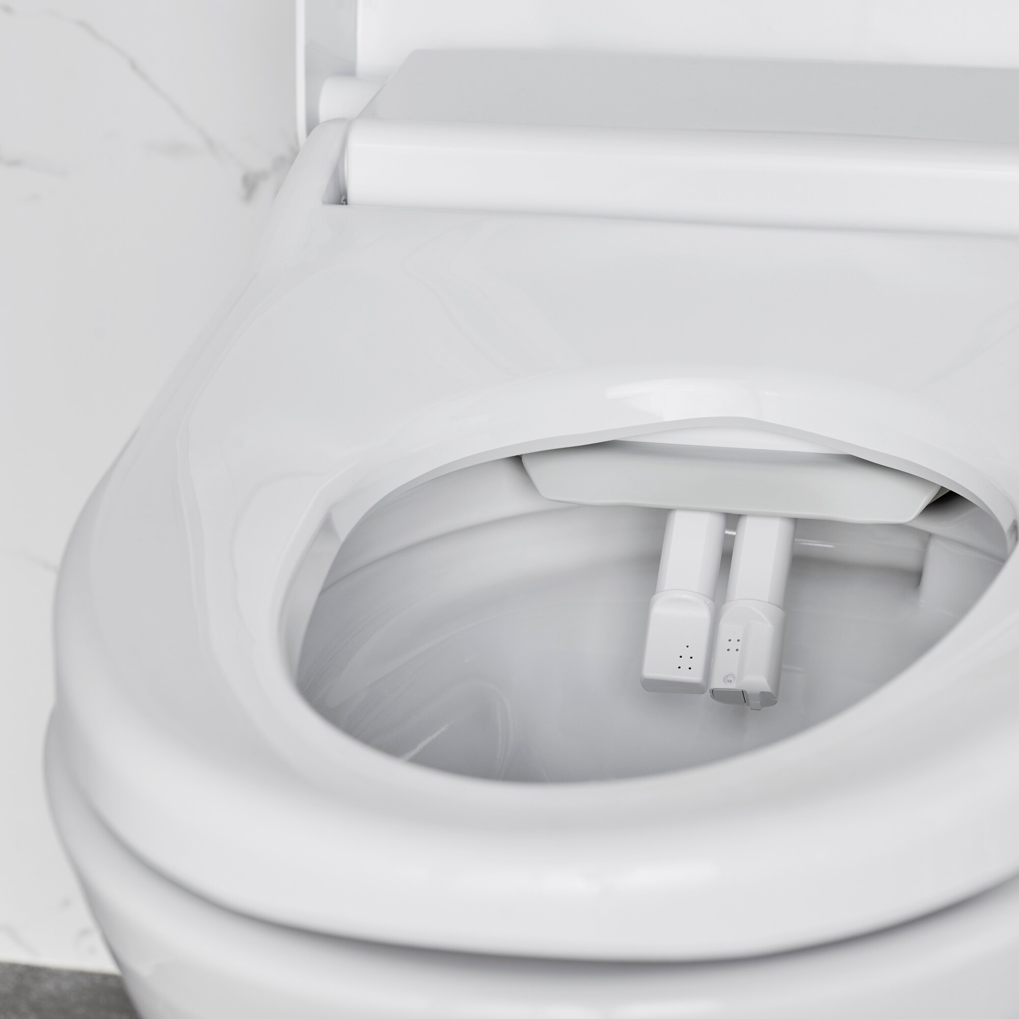 Asiento de retrete alargado de plástico blanco con bidé  American Standard Advanced Clean 100 SpaLet, cierre suave inteligente y caliente 8017A60GRC-291