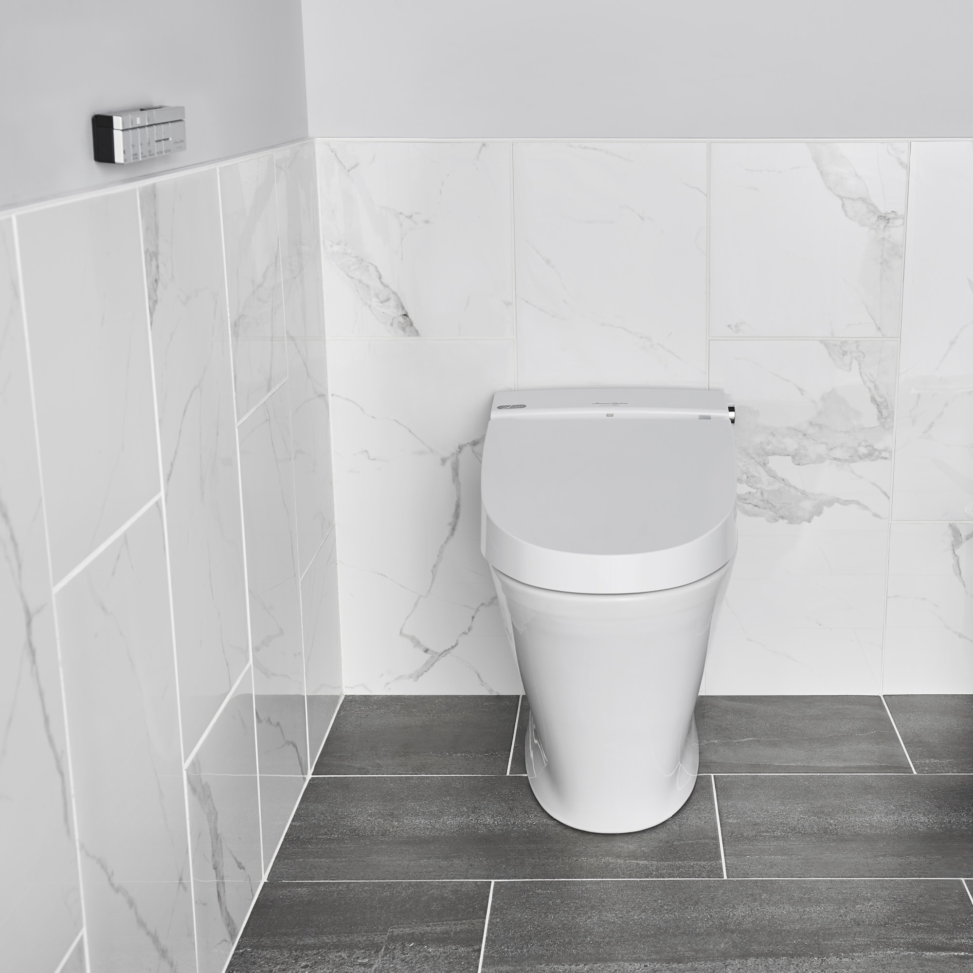Asiento de retrete alargado de plástico blanco con bidé  American Standard Advanced Clean 100 SpaLet, cierre suave inteligente y caliente 8017A60GRC-291