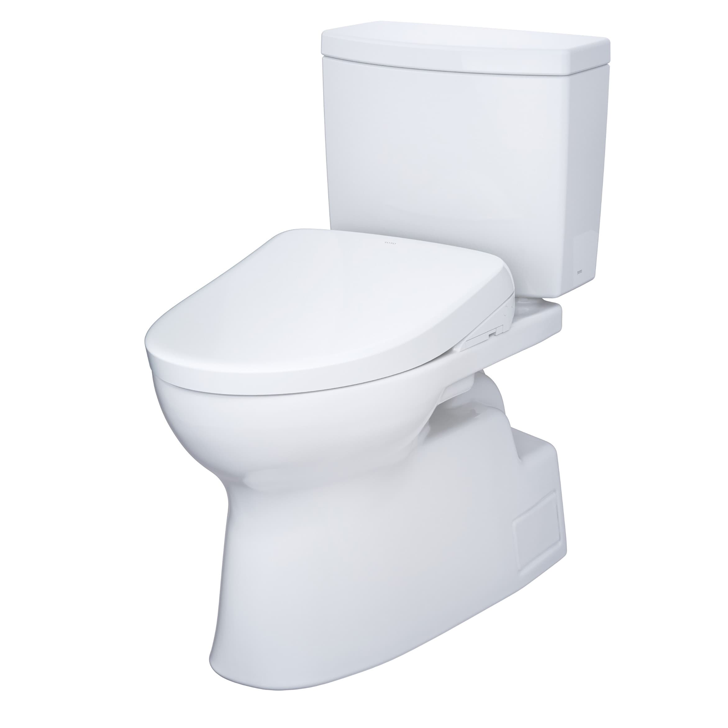 Bidet TOTO WASHLET+ Blanco Algodón de Altura de Silla alargada individual con Cierre Suave, 2 piezas, Rough-In de 12 pulgadas, 1.0 GPF MW4744736CUFG-01
