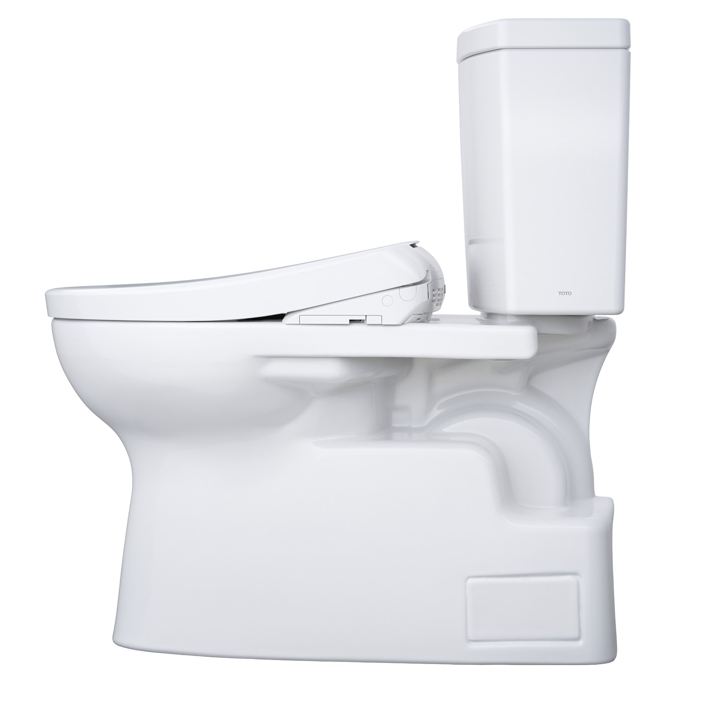 Bidet TOTO WASHLET+ Blanco Algodón de Altura de Silla alargada individual con Cierre Suave, 2 piezas, Rough-In de 12 pulgadas, 1.0 GPF MW4744736CUFG-01
