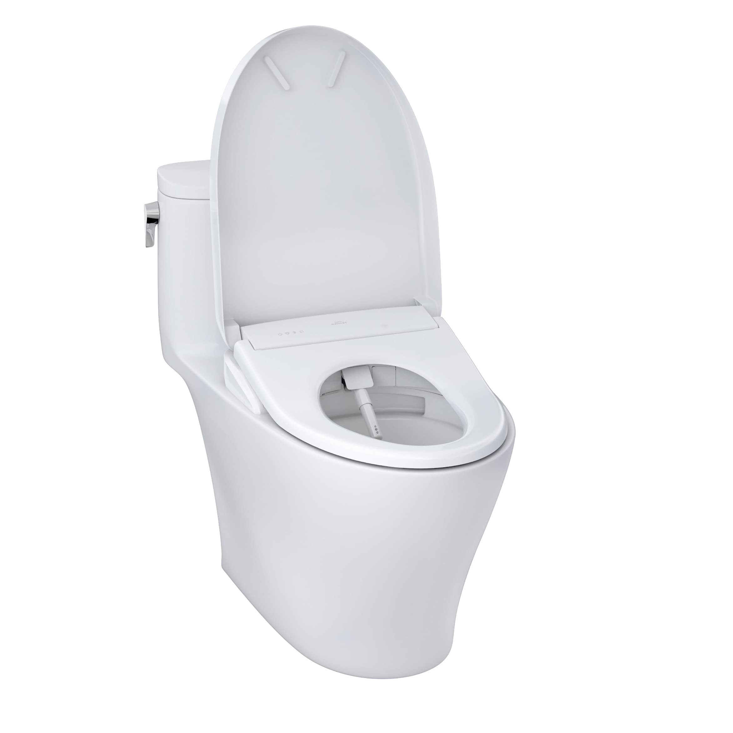 TOTO Nexus Algodón Blanco Bidet de Una Pieza Alargado con Altura de Silla Suave Cierre Lento 12 pulgadas Descarga de 1.28 GPF MW6424736CEFG-01