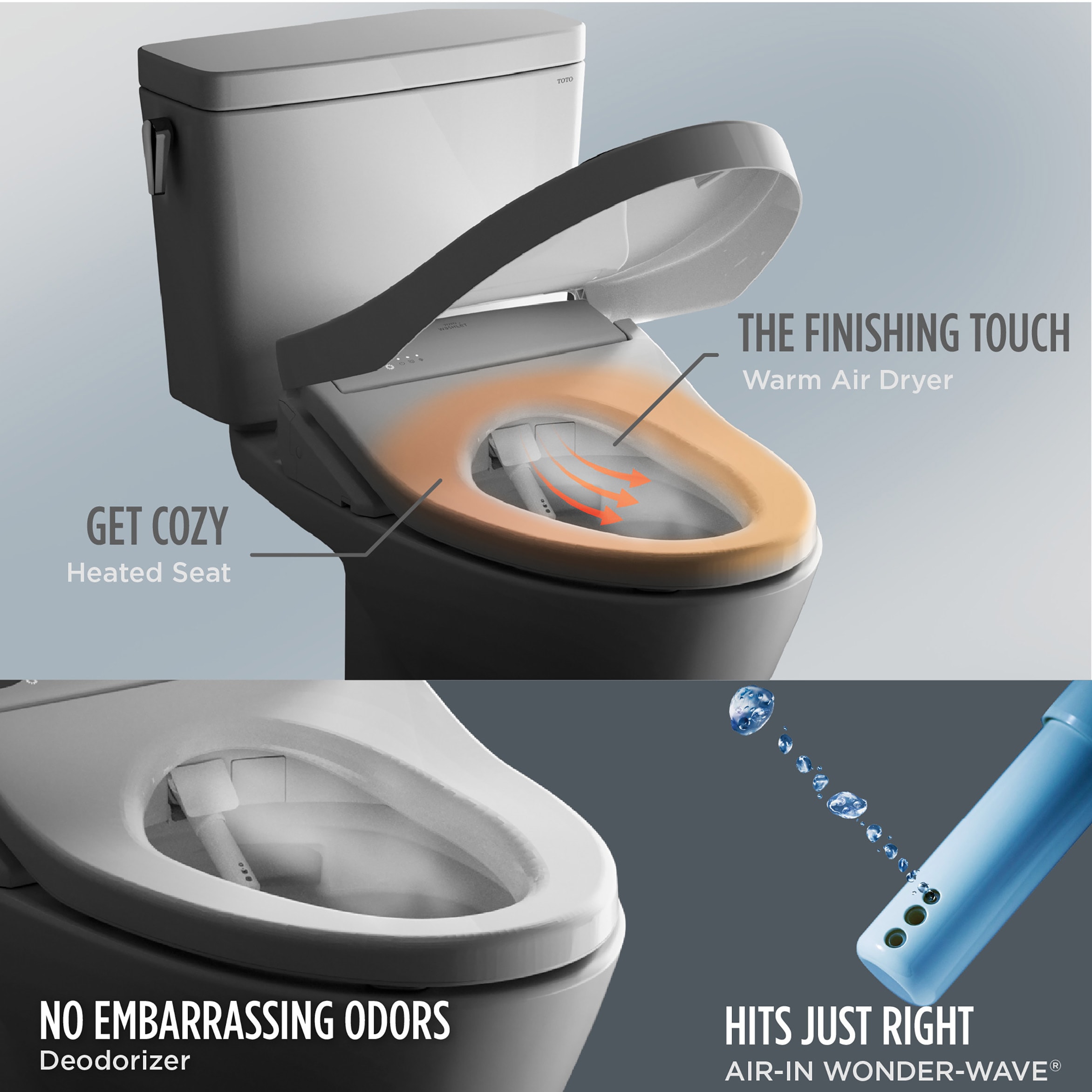 TOTO Drake Algodón Blanco Sencillo Alargado Altura Estándar Cierre Suave 2 Piezas Bidet 10 pulgadas Descarga de 1.28 GPF MW7764726CEFG.10-01