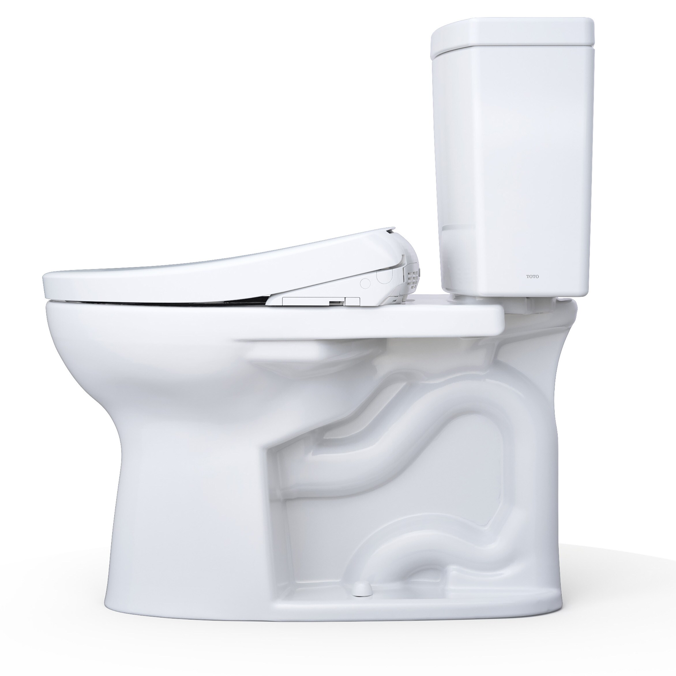 TOTO WASHLET+ Blanco Algodón Individual Alargado Altura de Silla Suave Cierre Suave Bidet de 2 Piezas con Desperdicio de 12 pulgadas 1.0 GPF MW4544726CUFG-01