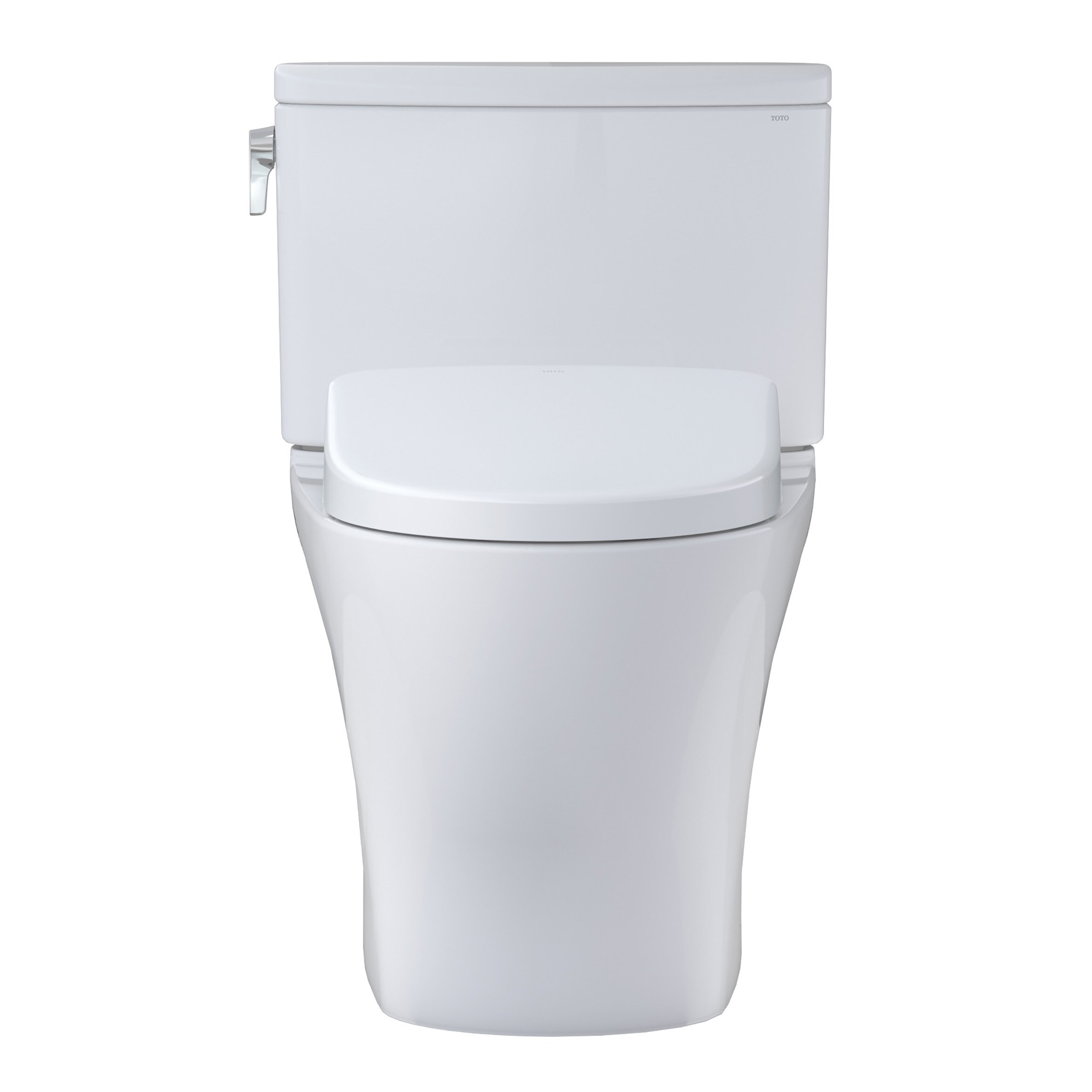 Bidet TOTO Nexus Blanco Algodón Individual Alargado Altura de Silla de Baño de Dos Piezas a 12 Pulgadas de Entrada Rugosa de 1.28 GPF MW4424726CEFG-01.