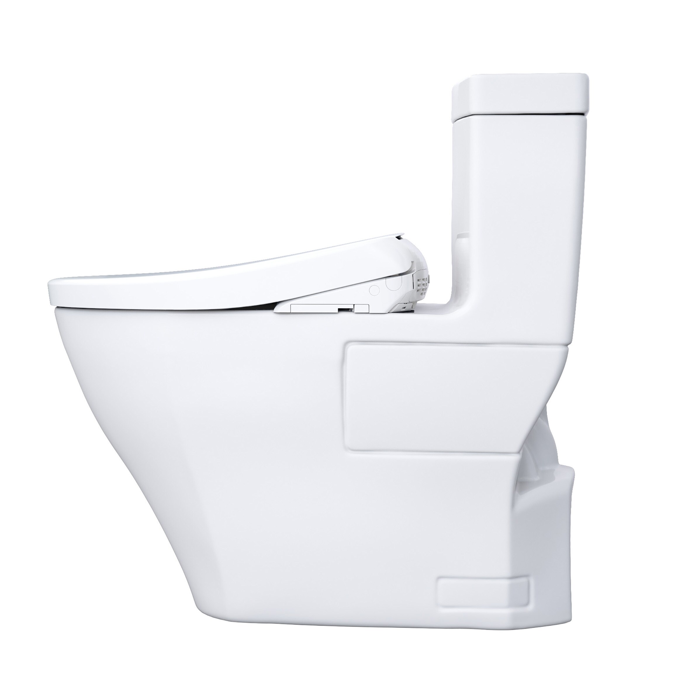 Bidé de una pieza alargado de altura de silla en color blanco de algodón TOTO Legato 1.28 GPF MW6244726CEFGA-01.