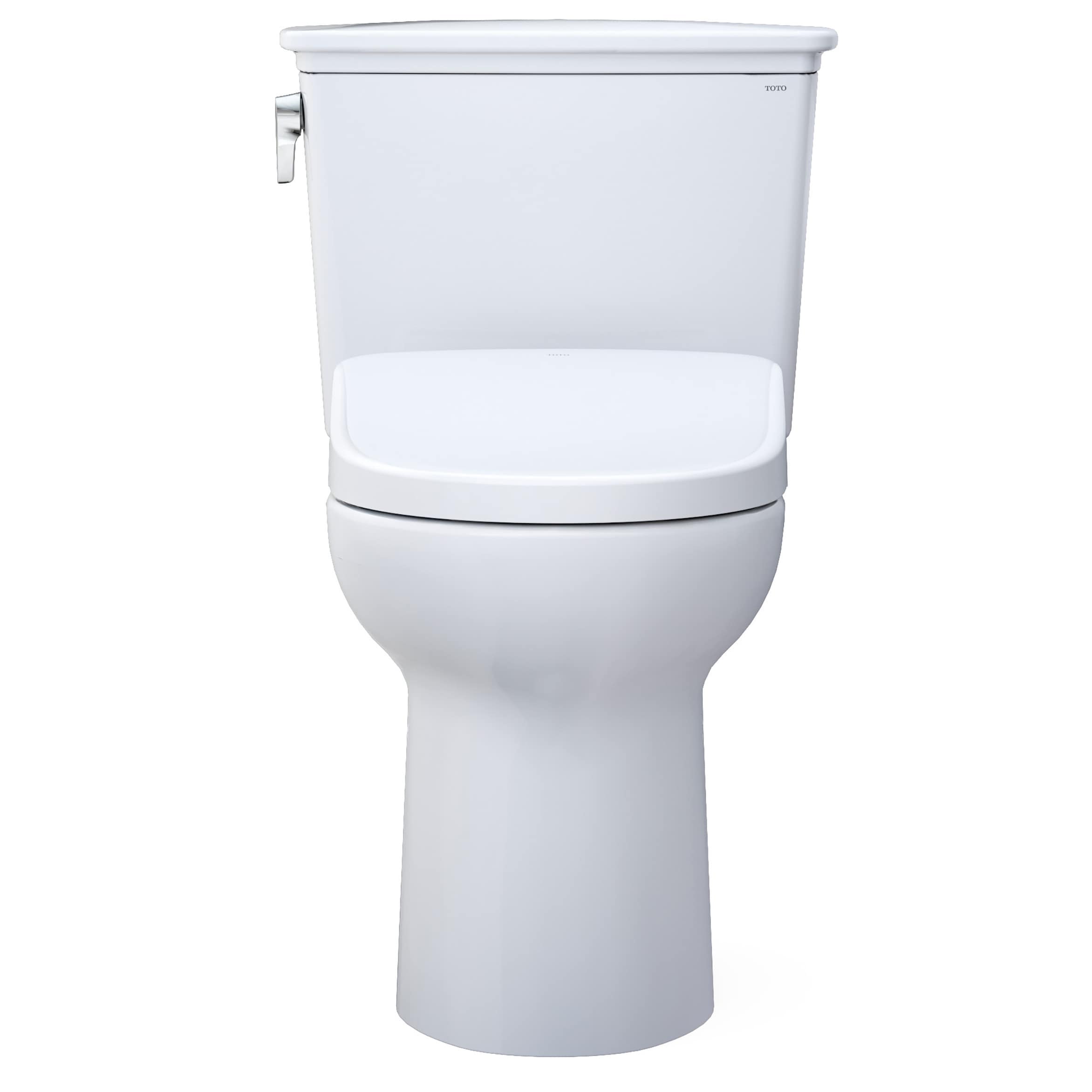 TOTO Drake Blanco de Algodón con Altura Personalizada y Cierre Suave de 2 Piezas con Bidet alargado individual, 12 pulgadas de Rough-In y 1.28 GPF MW7864726CEG-01.