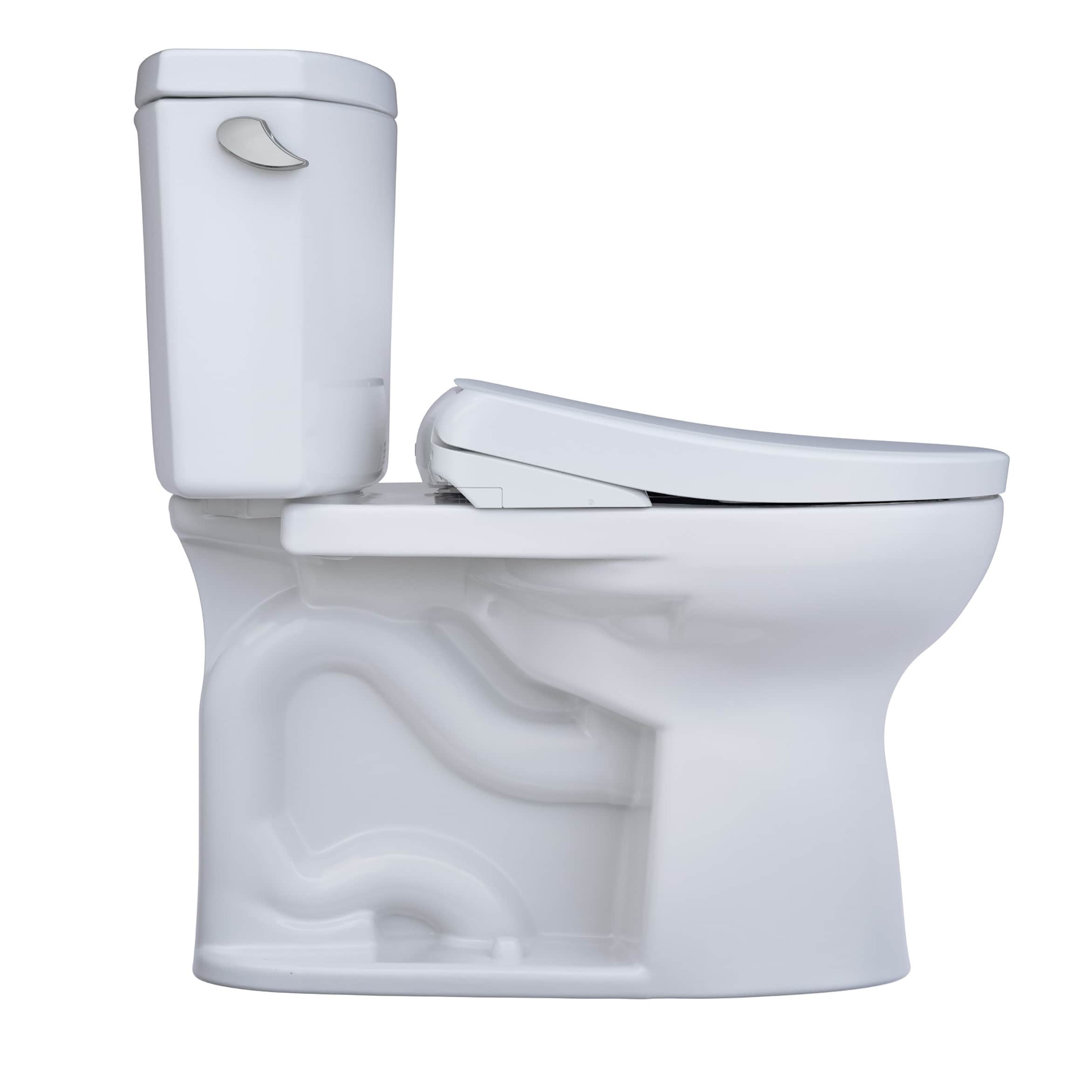 TOTO WASHLET+ Blanco Algodón Individual Alargado Altura Estándar Cierre Suave Bidet de 2 Piezas Distancia de 12 pulgadas 1.28 GPF MW4544736CEFG-01