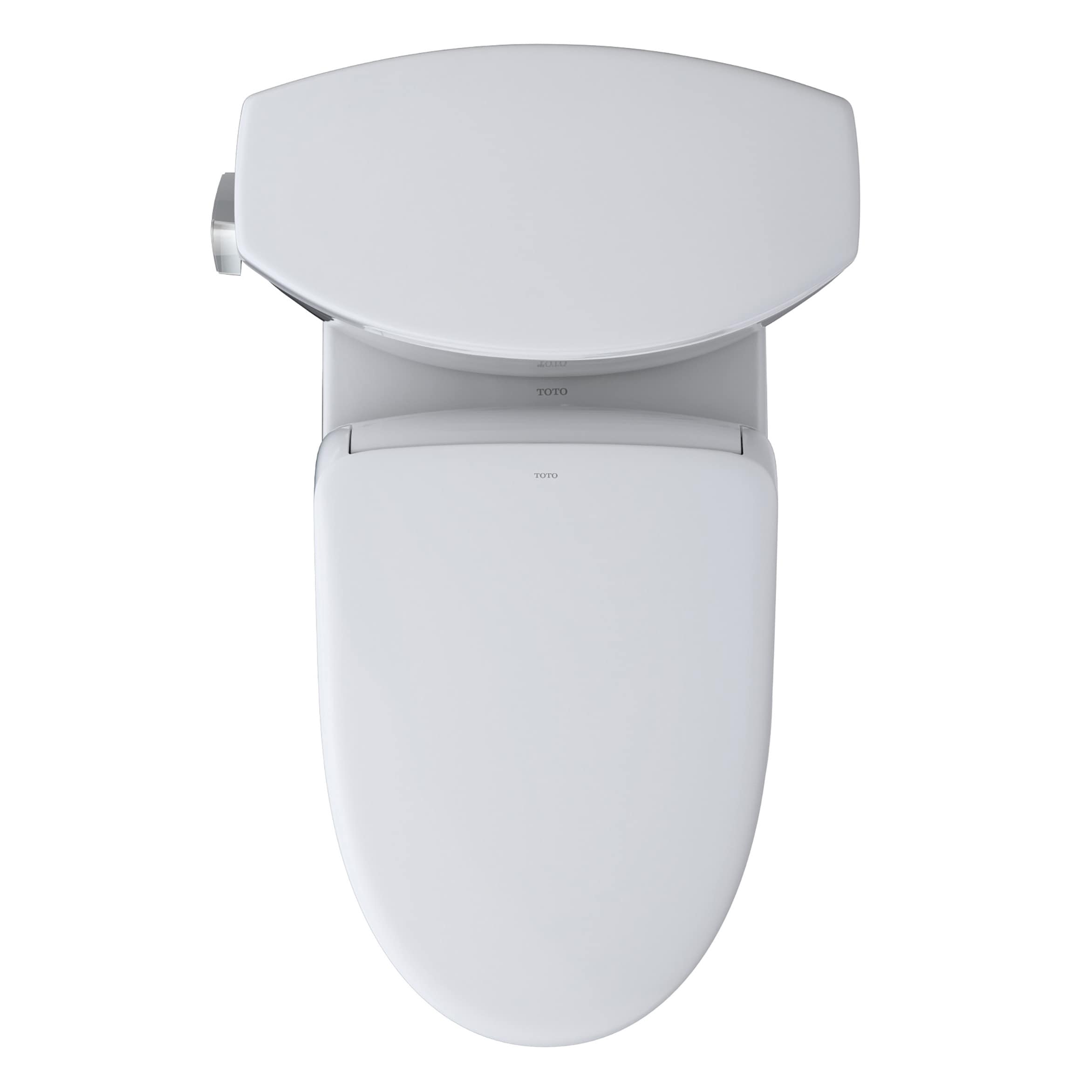 TOTO WASHLET+ Blanco Algodón Individual Alargado Altura Estándar Cierre Suave Bidet de 2 Piezas Distancia de 12 pulgadas 1.28 GPF MW4544736CEFG-01