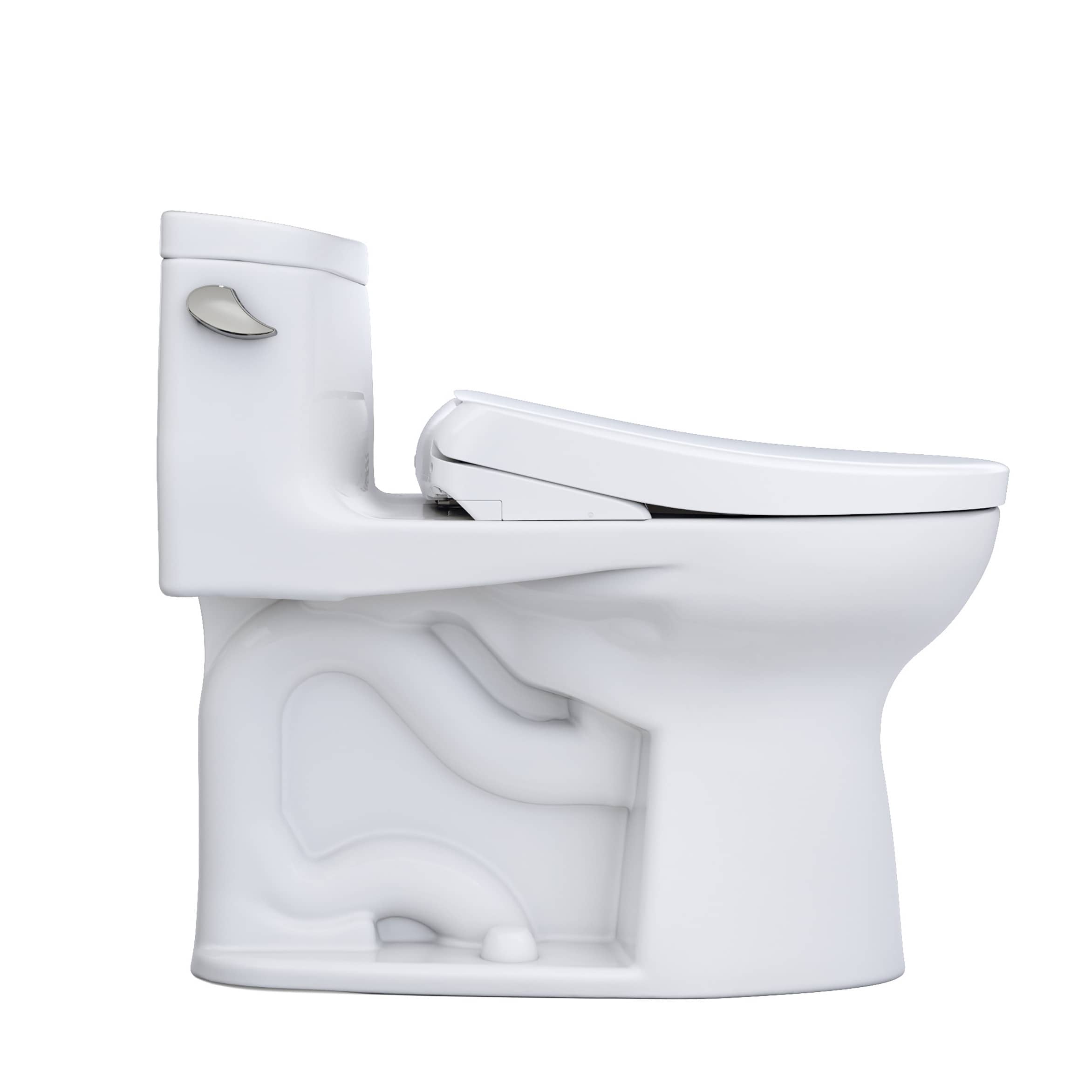 WASHLET+ Blanco Algodón Individual Elongado Altura de Silla suave Cierre suave 1 pieza Bidet 12 pulgadas Trampa de 1.28 GPF MW6344726CEFG-01