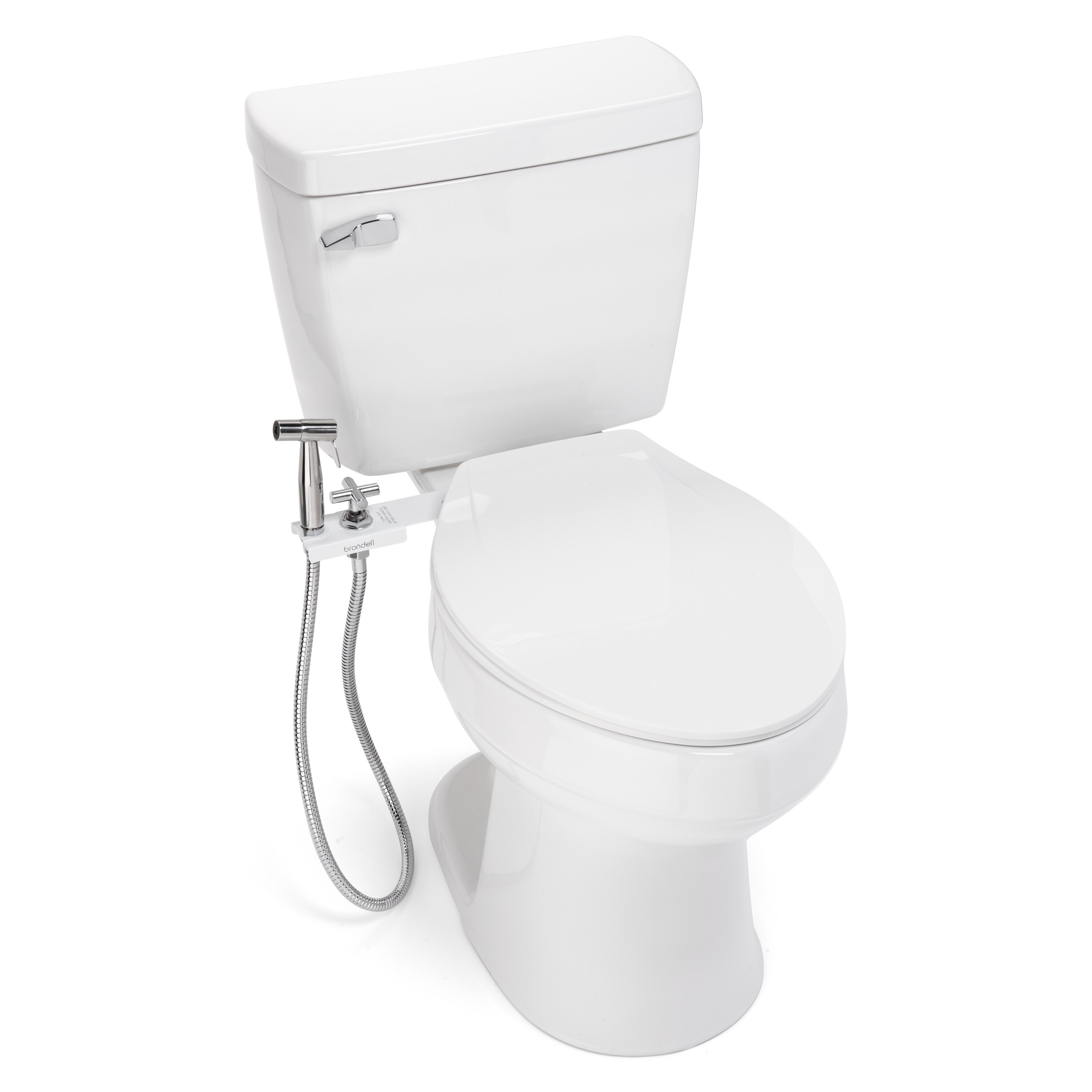 Regadera de mano montada en el inodoro de color blanco Brondell MBH-40-W