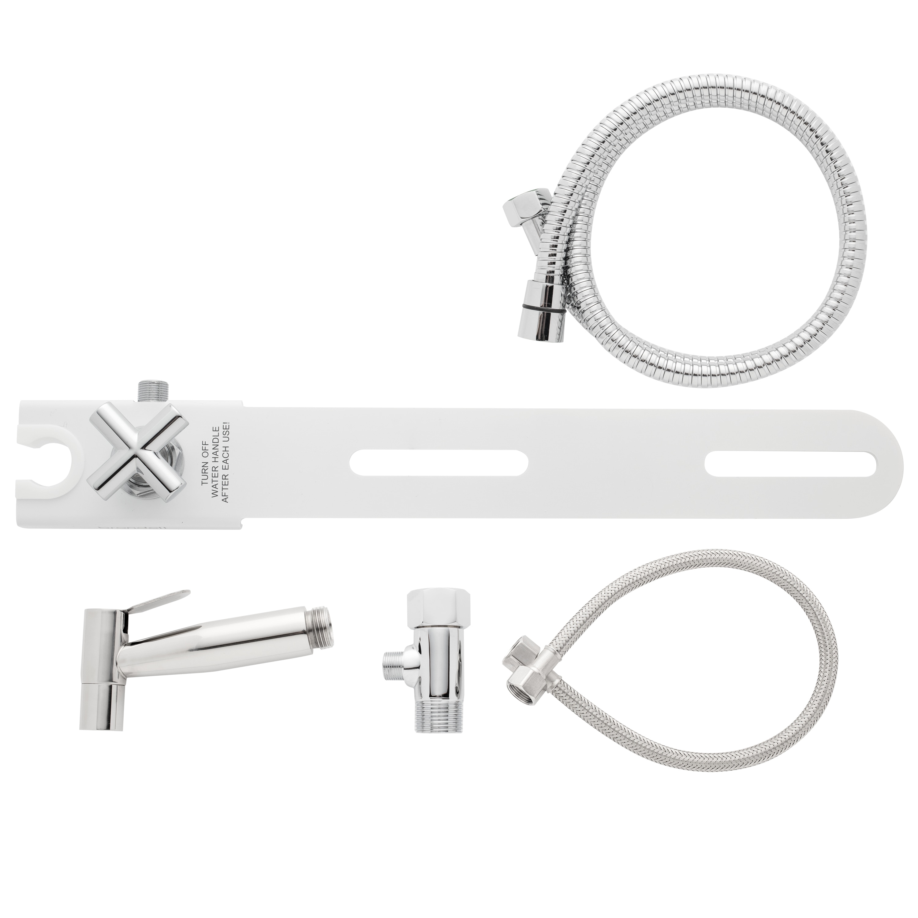 Regadera de mano montada en el inodoro de color blanco Brondell MBH-40-W
