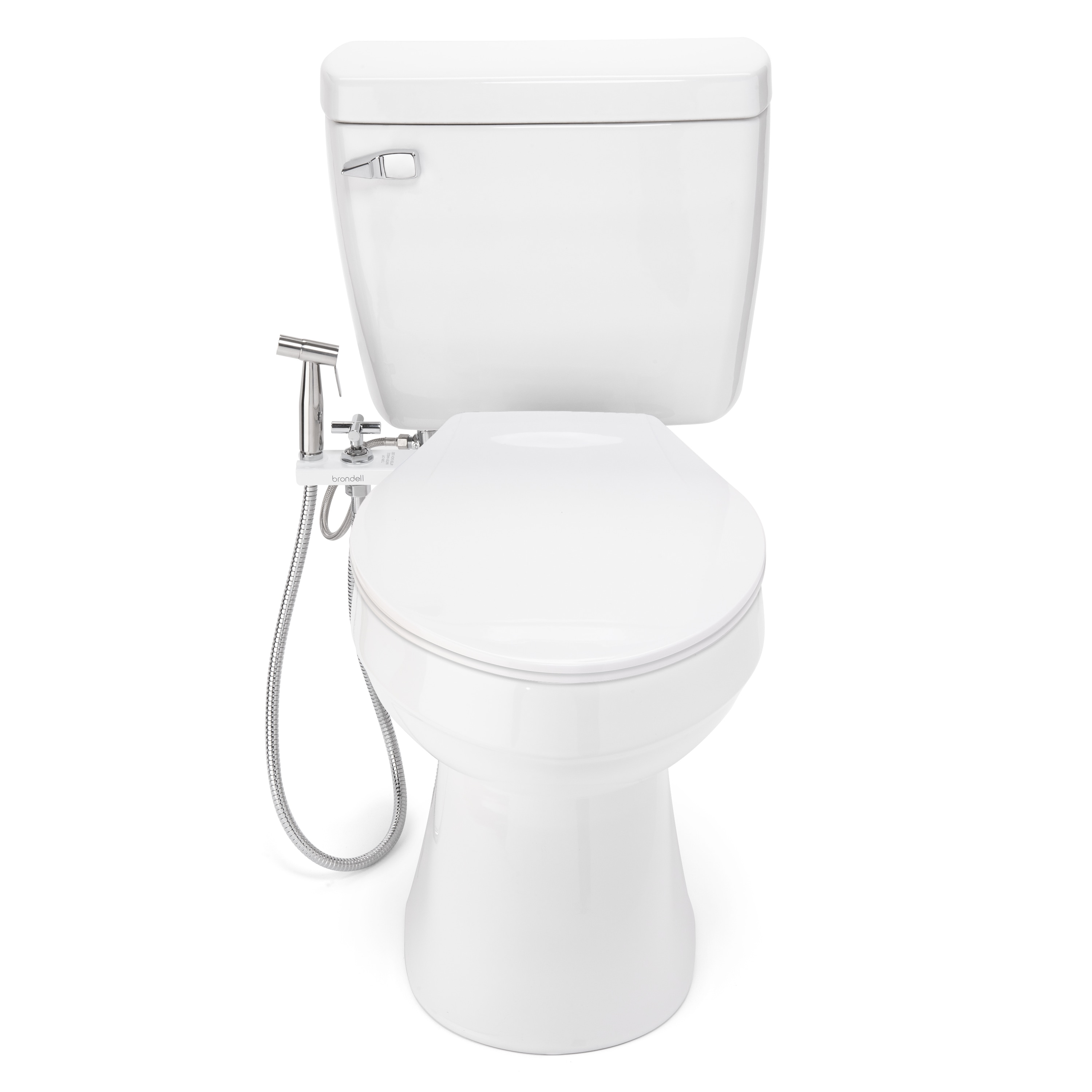 Regadera de mano montada en el inodoro de color blanco Brondell MBH-40-W