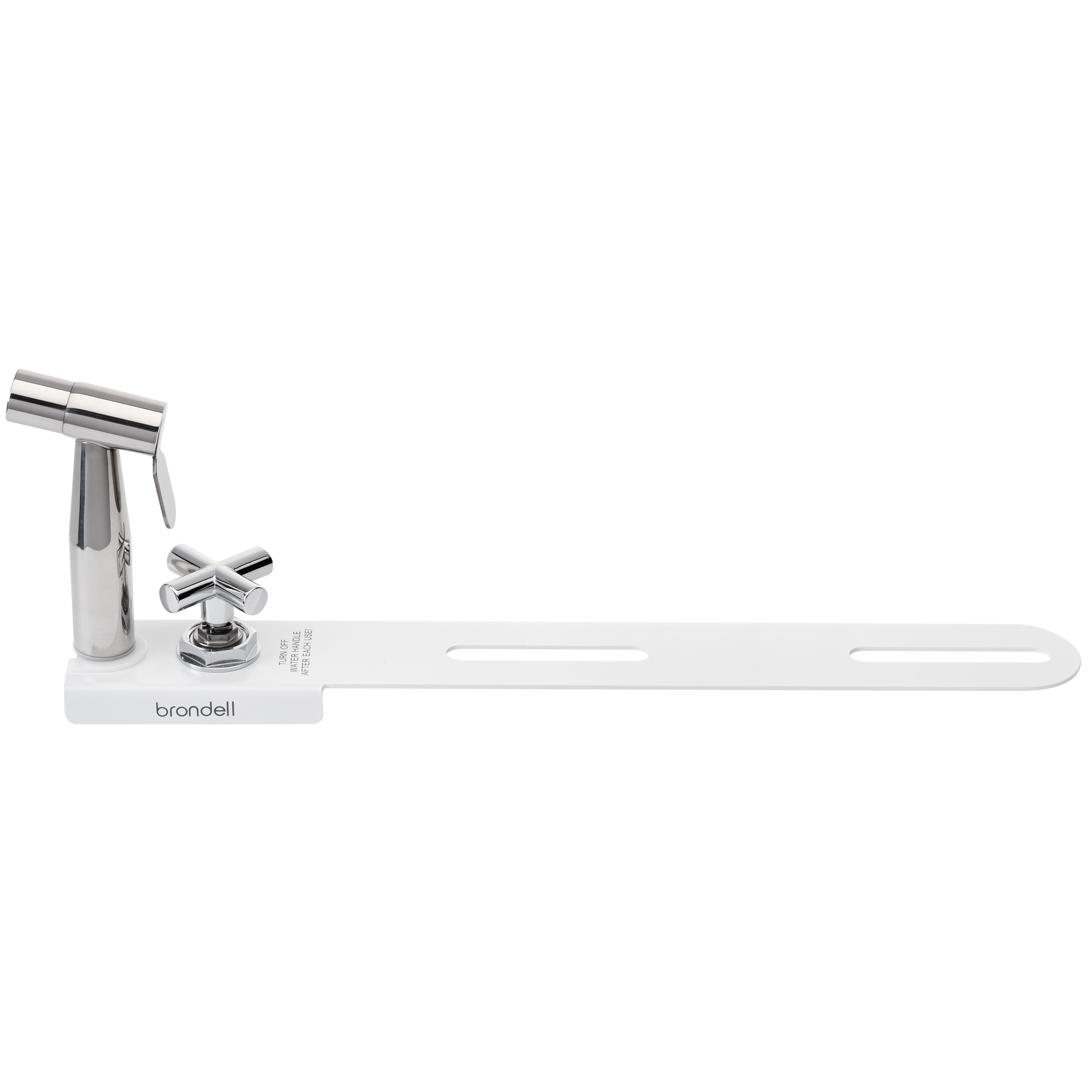 Regadera de mano montada en el inodoro de color blanco Brondell MBH-40-W