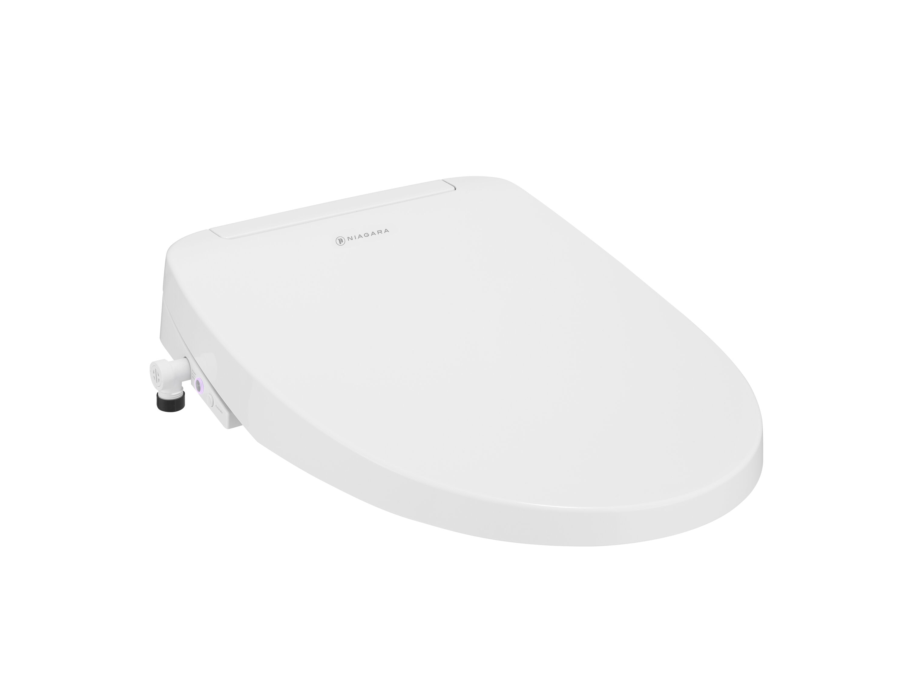 Asiento de bidé alargado de plástico blanco con cierre suave y calefacción Niagara Hydrotech(TM) SB-EL1000