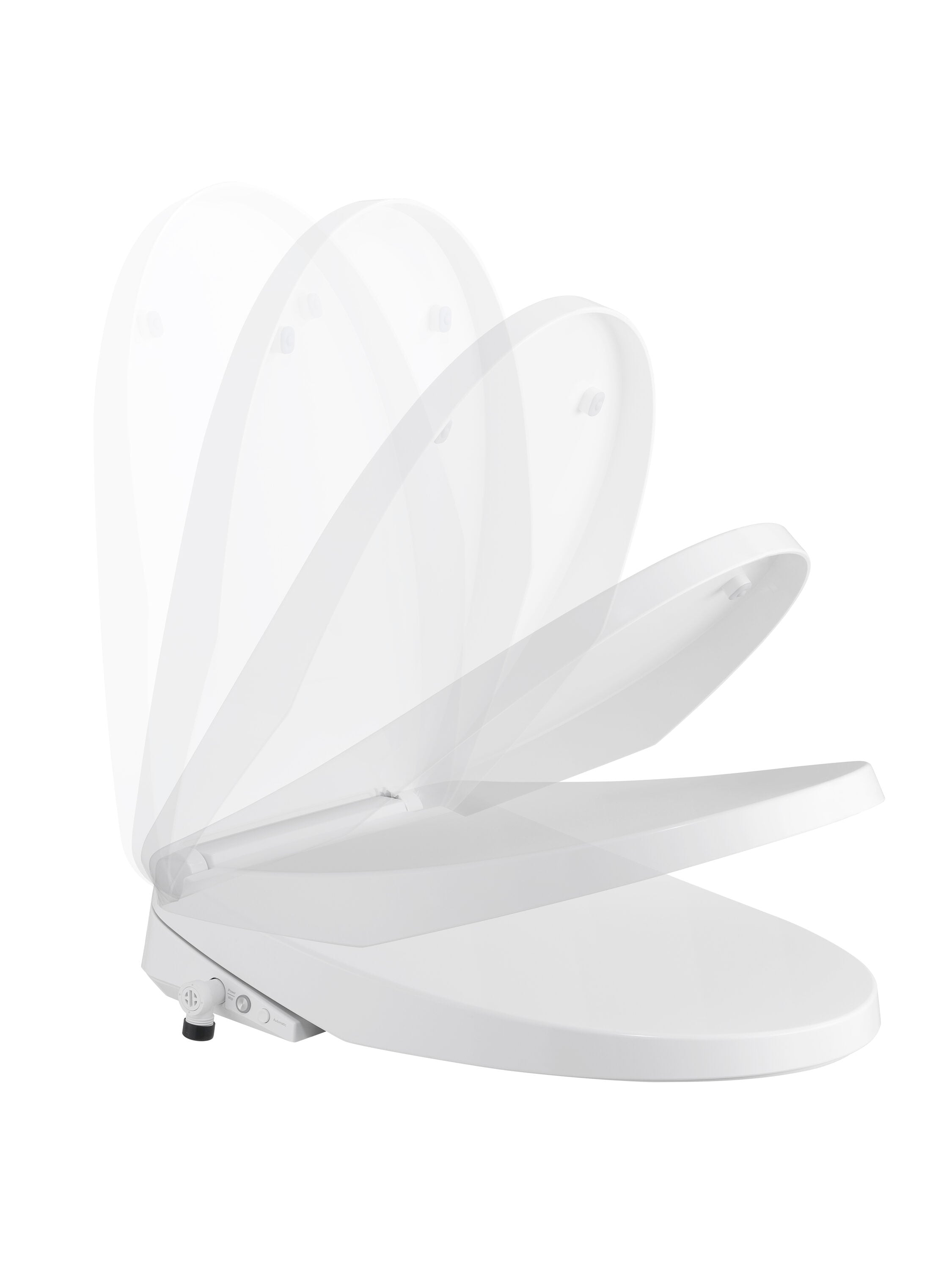 Asiento de bidé alargado de plástico blanco con cierre suave y calefacción Niagara Hydrotech(TM) SB-EL1000