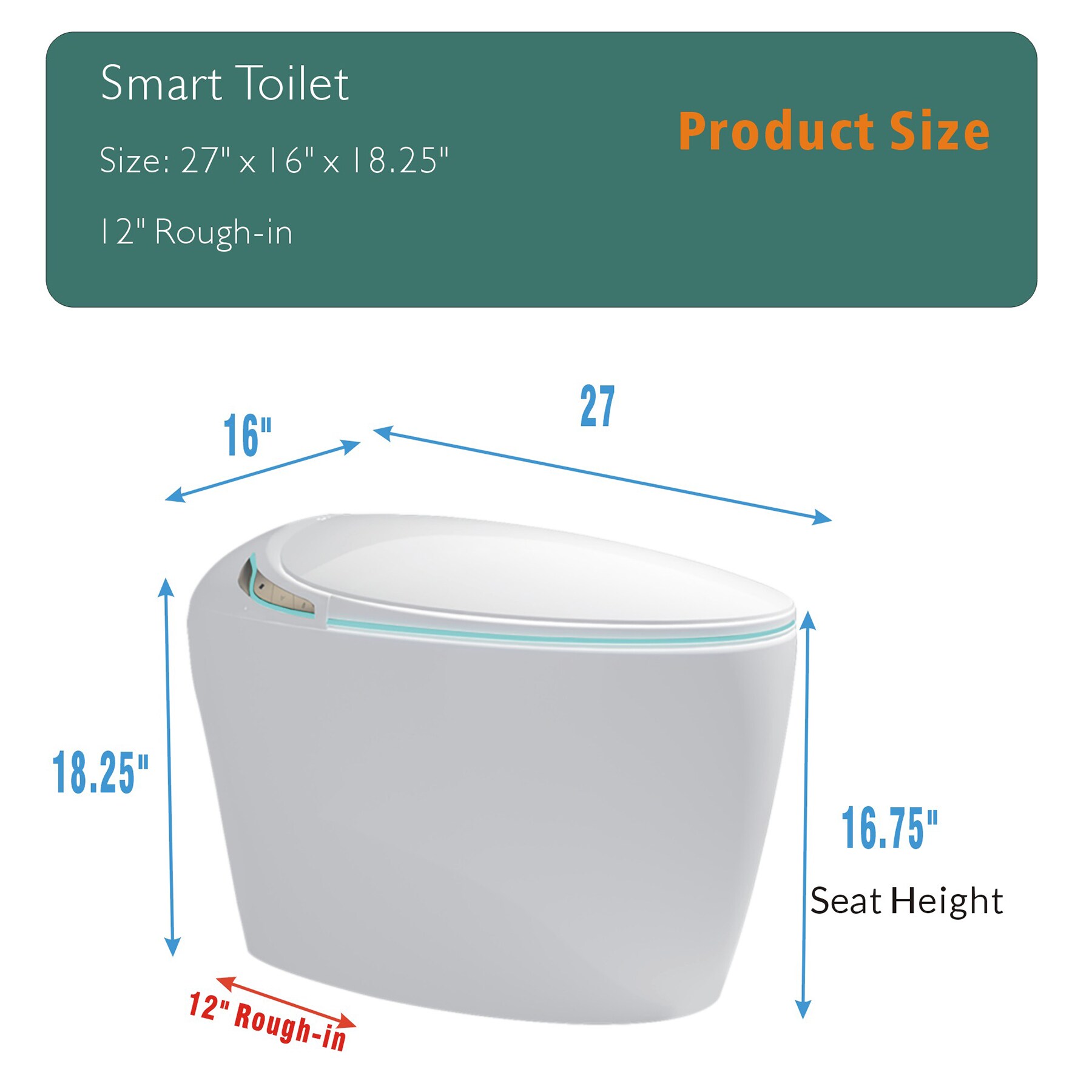 Bidet Blanco Alargado de Altura Estándar con Cierre Suave Inteligente de la marca Mondawe