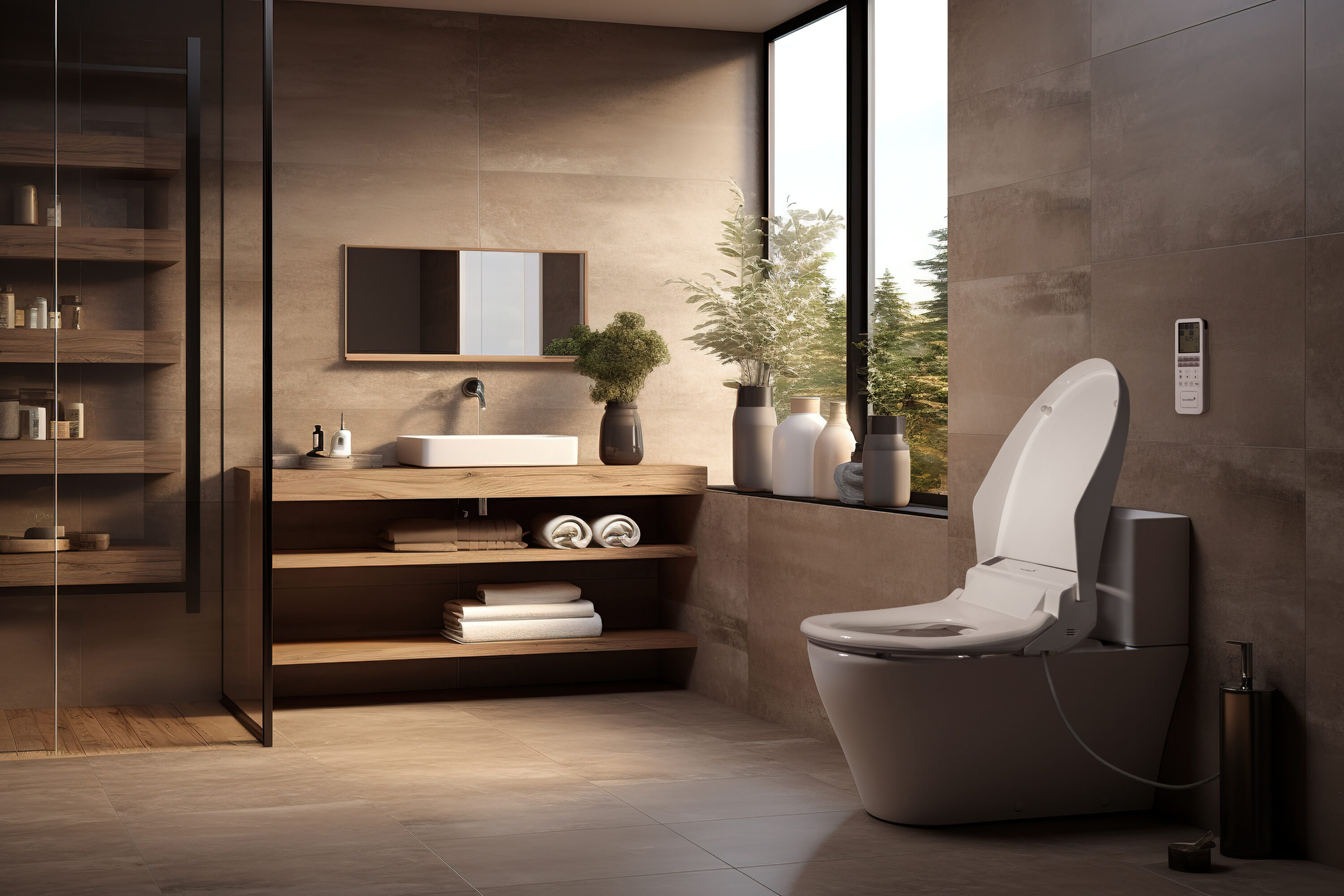 Asiento de Bidé SmartBidet de Plástico Blanco alargado de Cierre Suave y Caliente SB-3000
