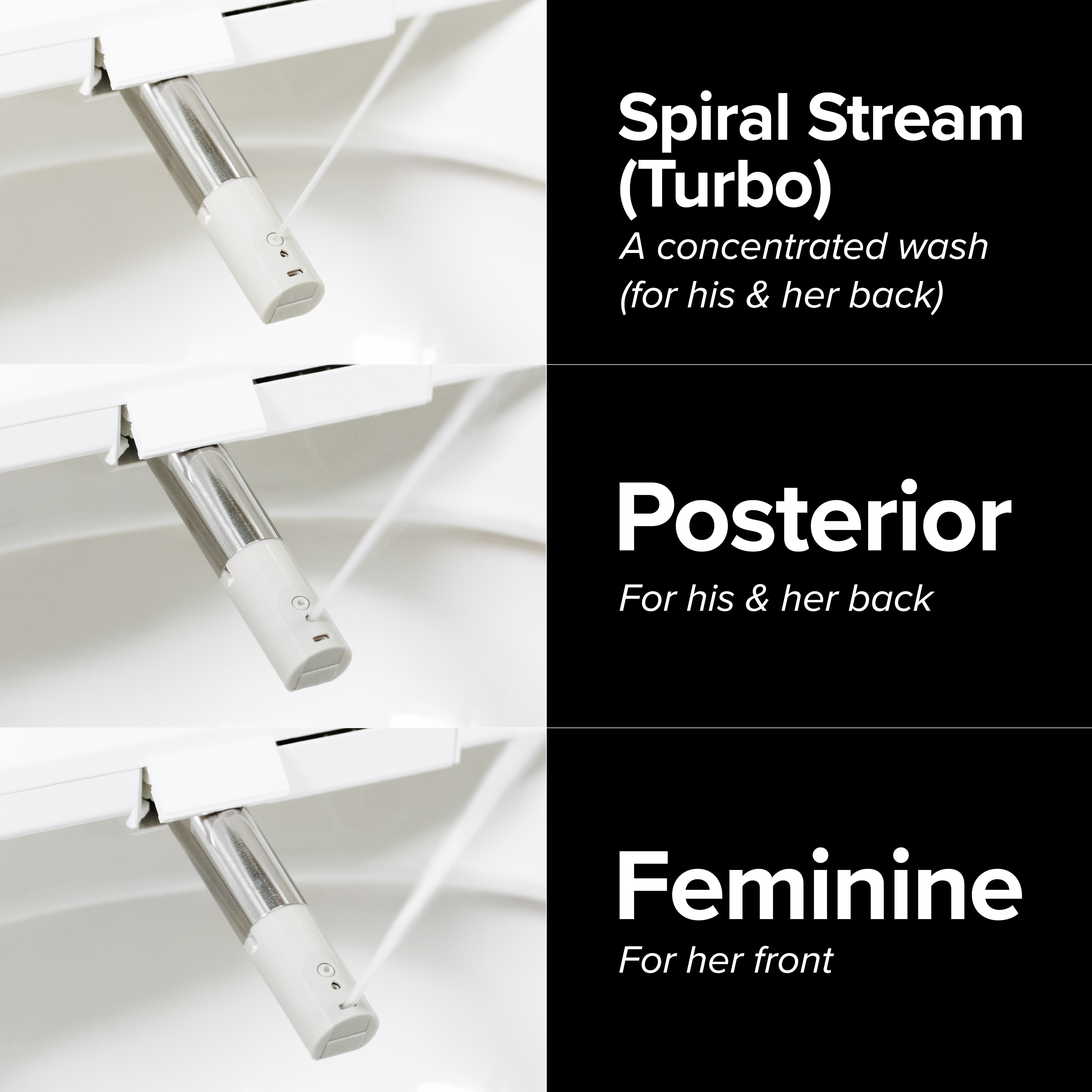 Asiento de Bidé SmartBidet de Plástico Blanco alargado de Cierre Suave y Caliente SB-3000