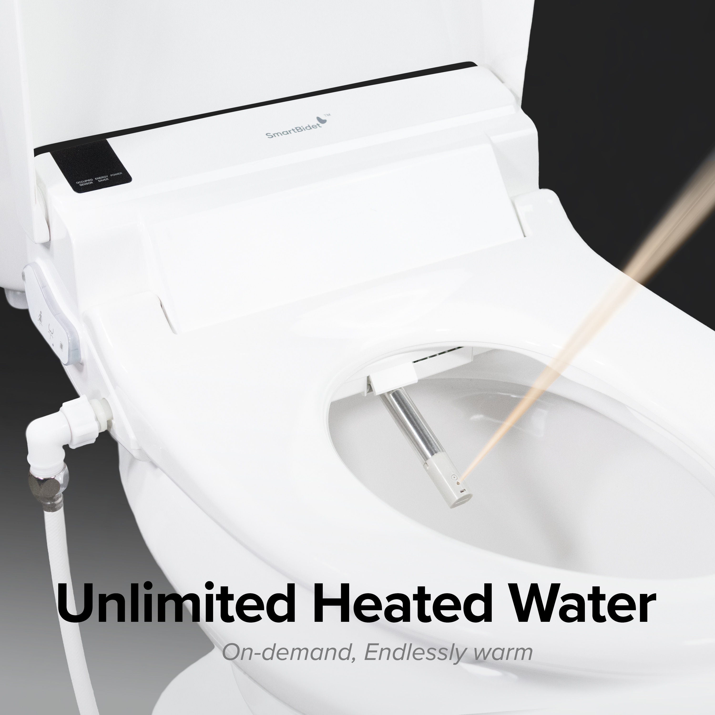Asiento de Bidé SmartBidet de Plástico Blanco alargado de Cierre Suave y Caliente SB-3000