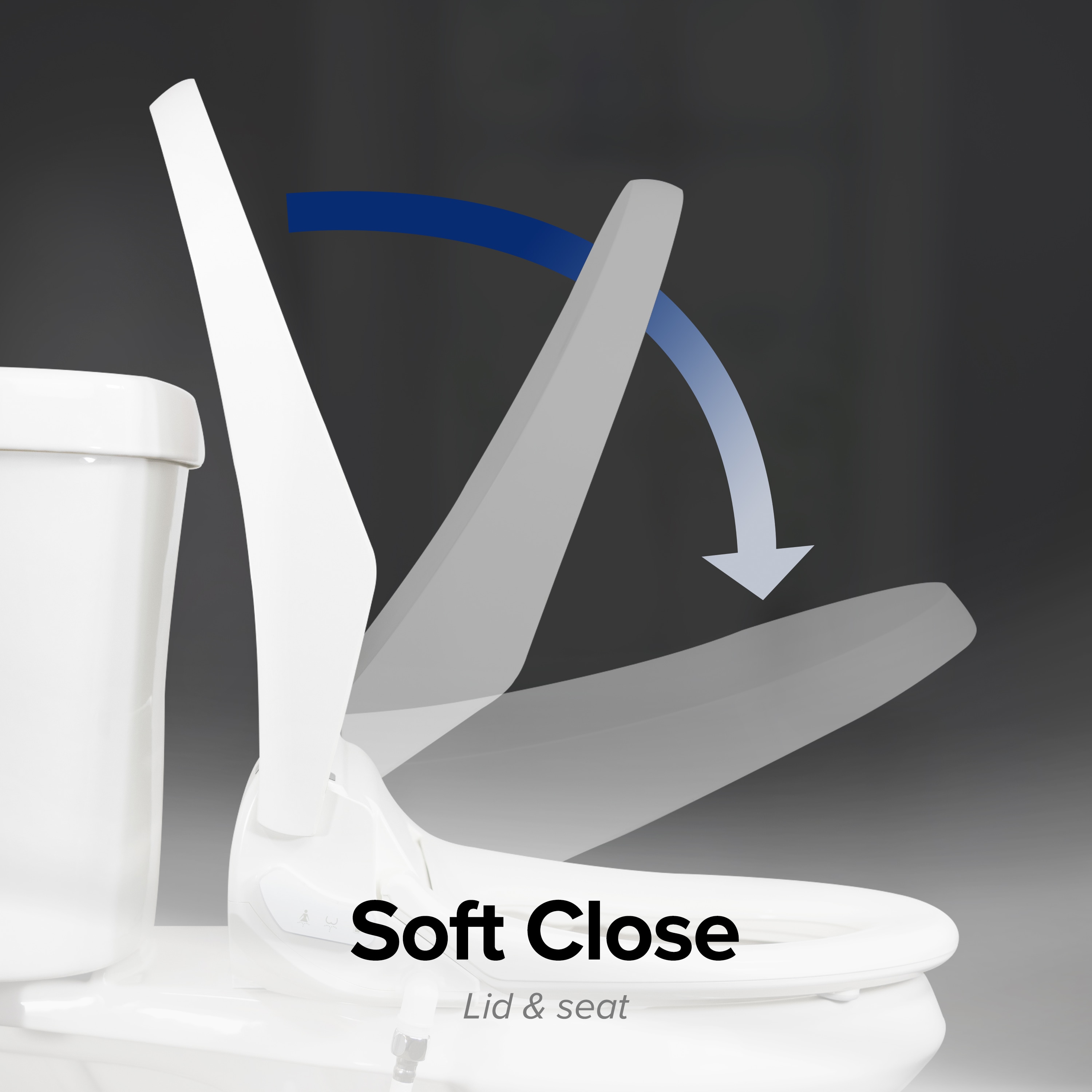 Asiento de Bidé SmartBidet de Plástico Blanco alargado de Cierre Suave y Caliente SB-3000