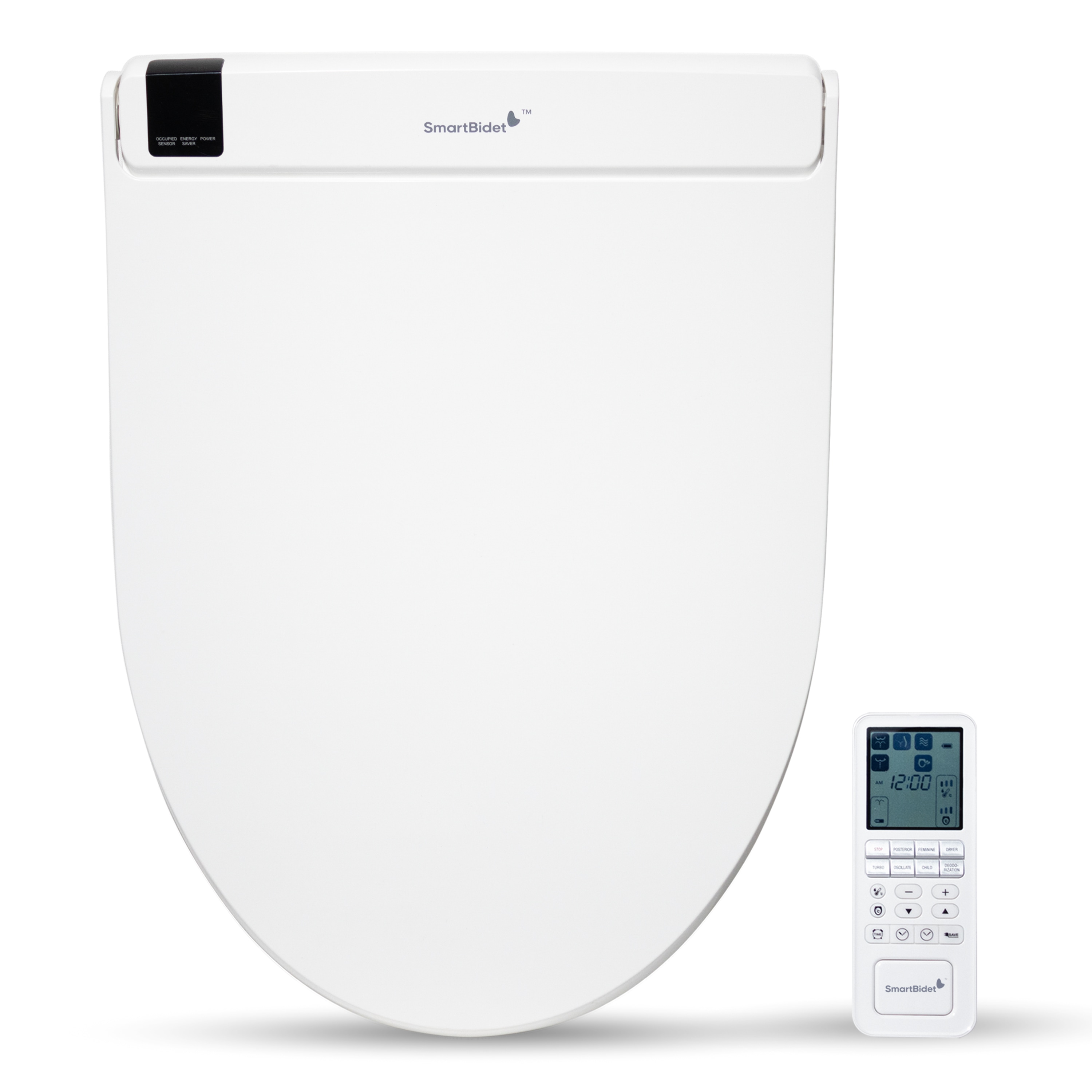 Asiento de Bidé SmartBidet de Plástico Blanco alargado de Cierre Suave y Caliente SB-3000