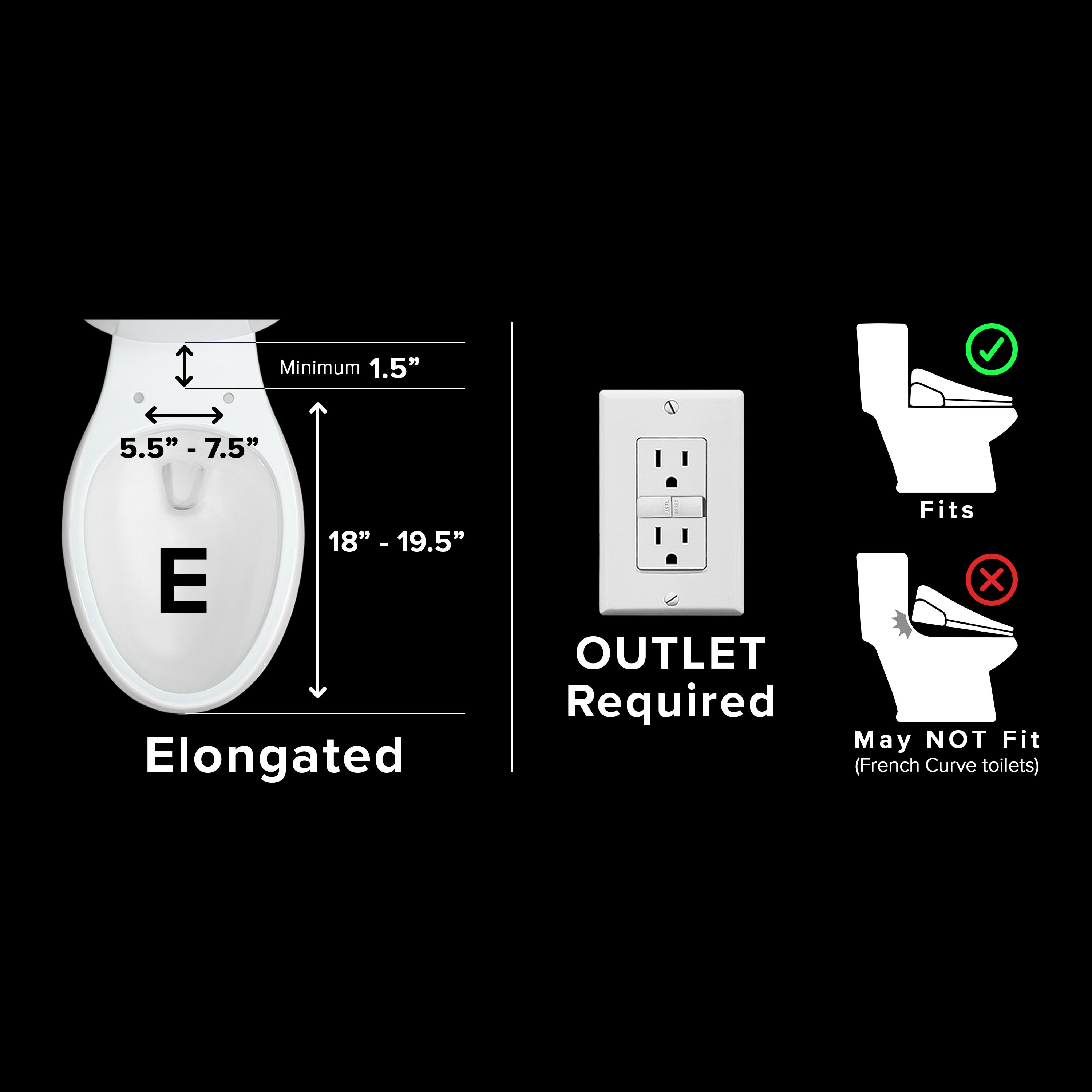 Asiento de Bidé SmartBidet de Plástico Blanco alargado de Cierre Suave y Caliente SB-3000