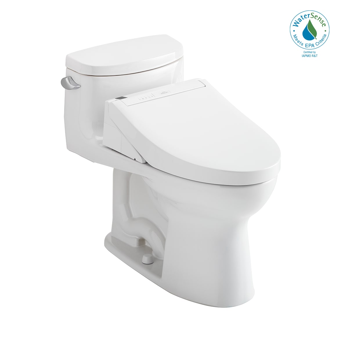 Washlet TOTO+ Blanco Algodón Individual alargado Altura estándar Cierre suave Bidet de una pieza Rough-In de 12 pulgadas Etiquetado WaterSense 1.28 GPF MW6343084CEFG-01