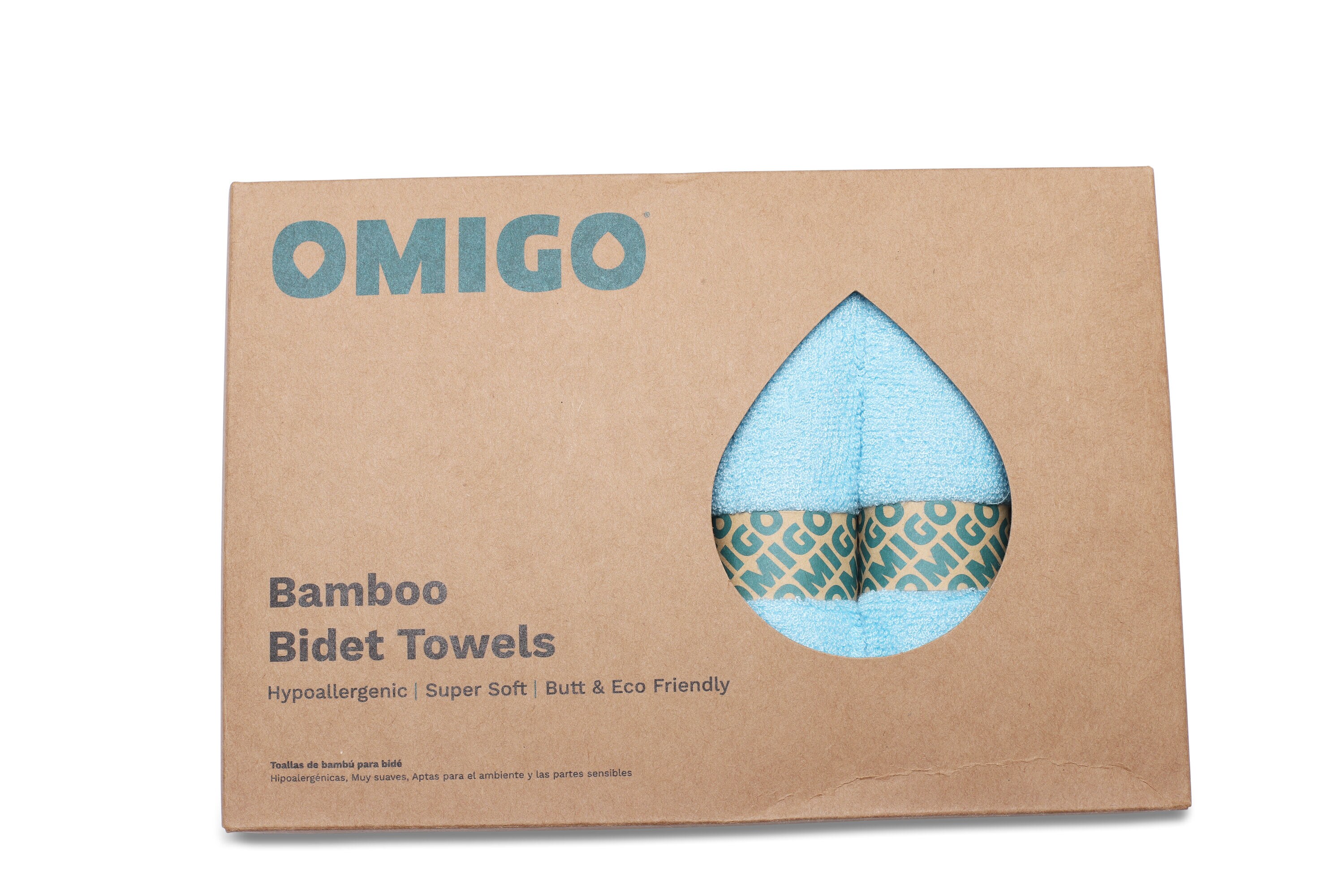 Toallas de Bambú para Bidé Brondell Brondell Omigo, Paquete de 6, Laguna OM-TWL-02