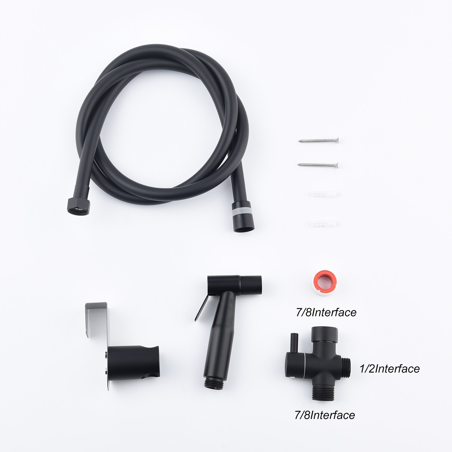 Rociador de bidé de mano montado en el inodoro en negro mate WELLFOR DTG-21BDMB