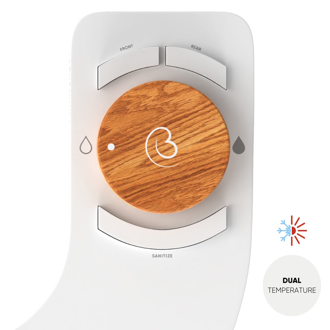Revolution Bidet de Boss: Adaptador de Bidet de Doble Boquilla sin Electricidad, Temperatura Dual, Autolimpieza (Bambú de Bali)