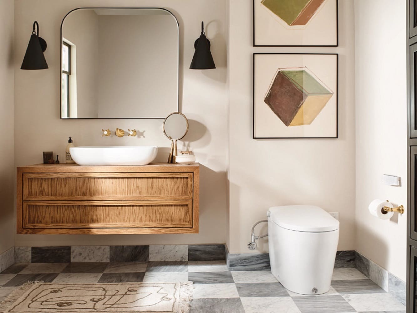 Bidet inteligente de una pieza de altura de silla alargada, cierre suave, color blanco, con descarga eficiente de 1.0 galones por descarga.