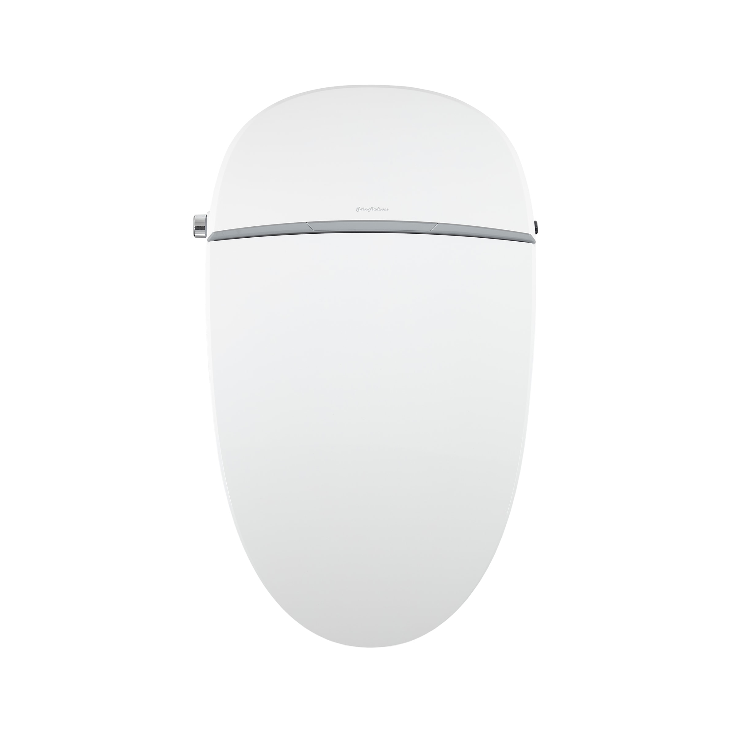 Inodoro Bidet Suizo Madison Vicenza blanco brillante de altura estándar con cierre suave inteligente de doble descarga alargado de una pieza con 12 pulgadas de montaje bruto 1.6 GPF SM-25-STVIC03WH
