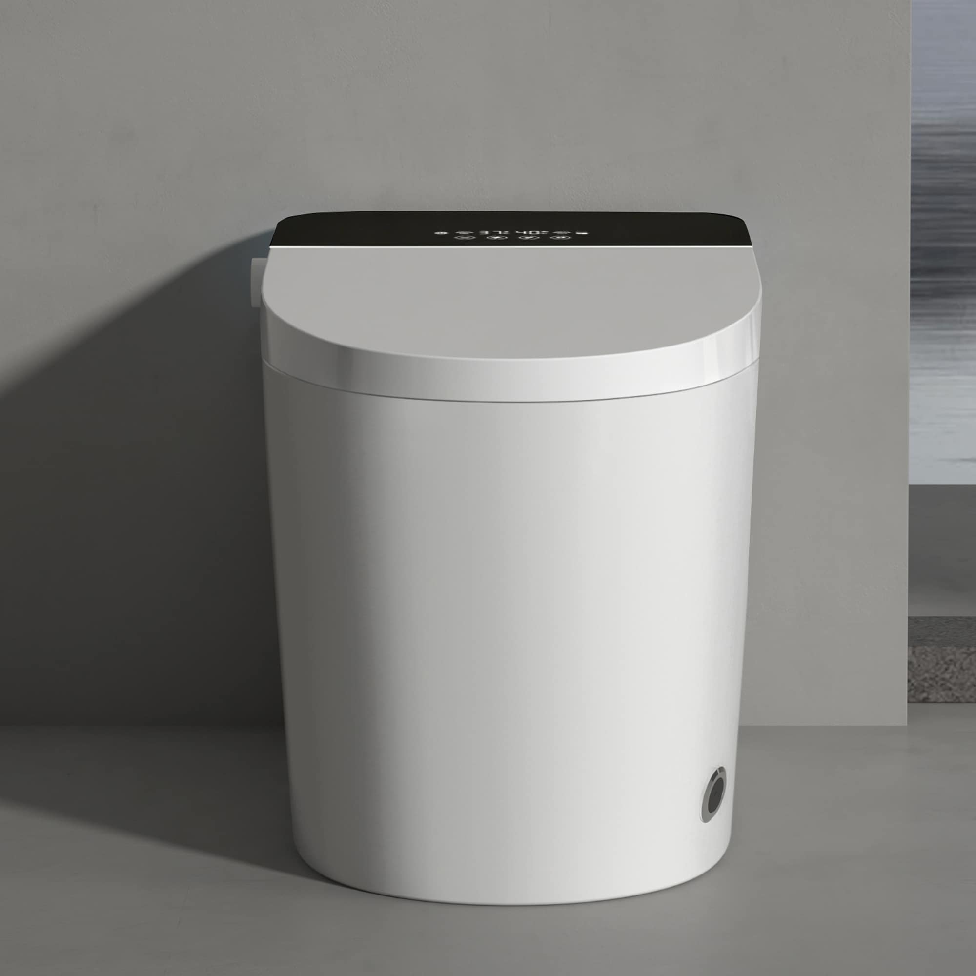 Bidet Alargado Blanco de Altura Estándar con Cierre Suave Inteligente de una Pieza de Mondawe