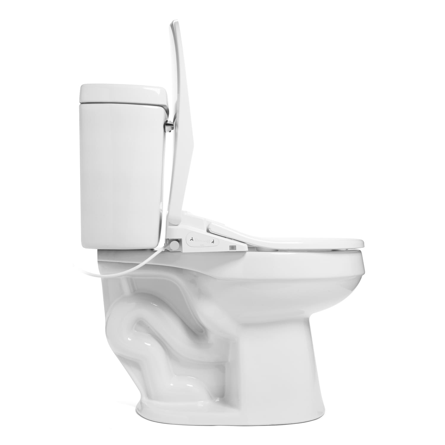 Asiento de bidé de lujo Brondell Swash Thinline T44 con control remoto para inodoro alargado, Blanco T44-EW
