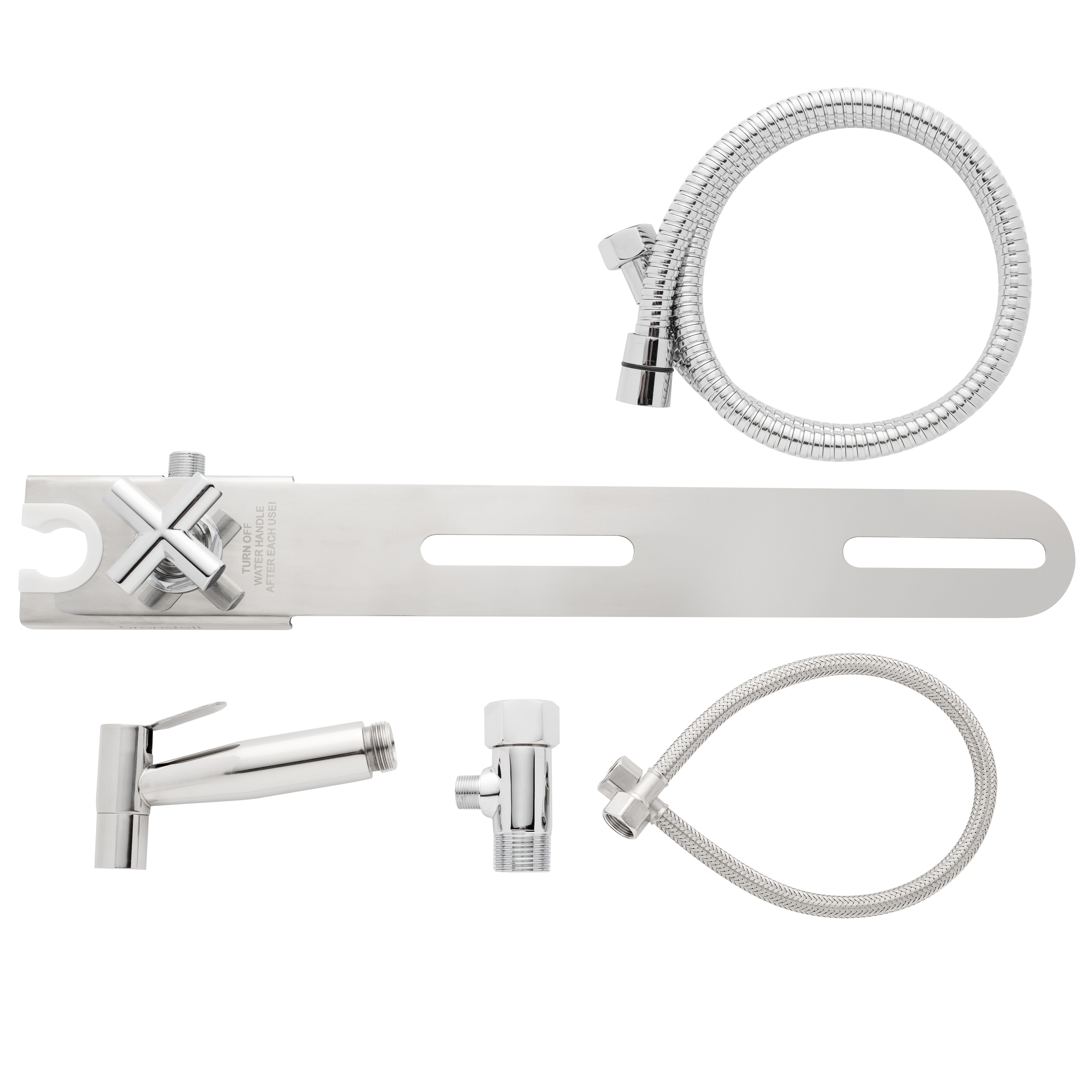 Rociador de bidé de mano montado en el inodoro de acero inoxidable Brondell MBH-40-S