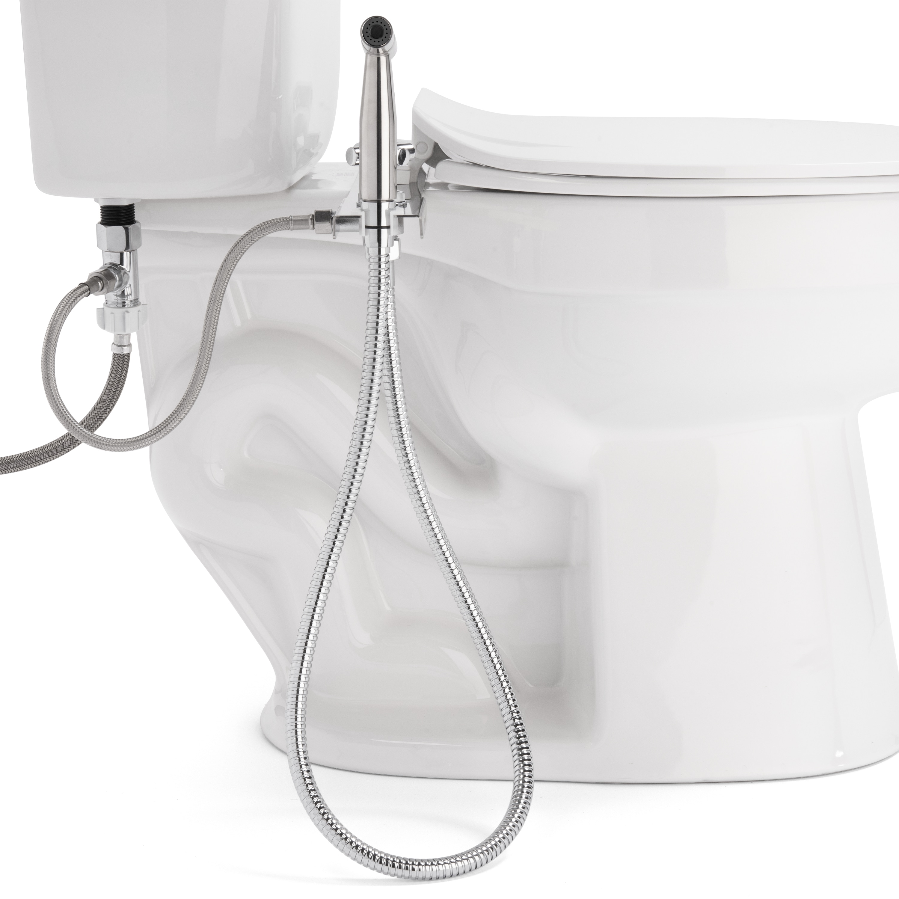 Rociador de bidé de mano montado en el inodoro de acero inoxidable Brondell MBH-40-S