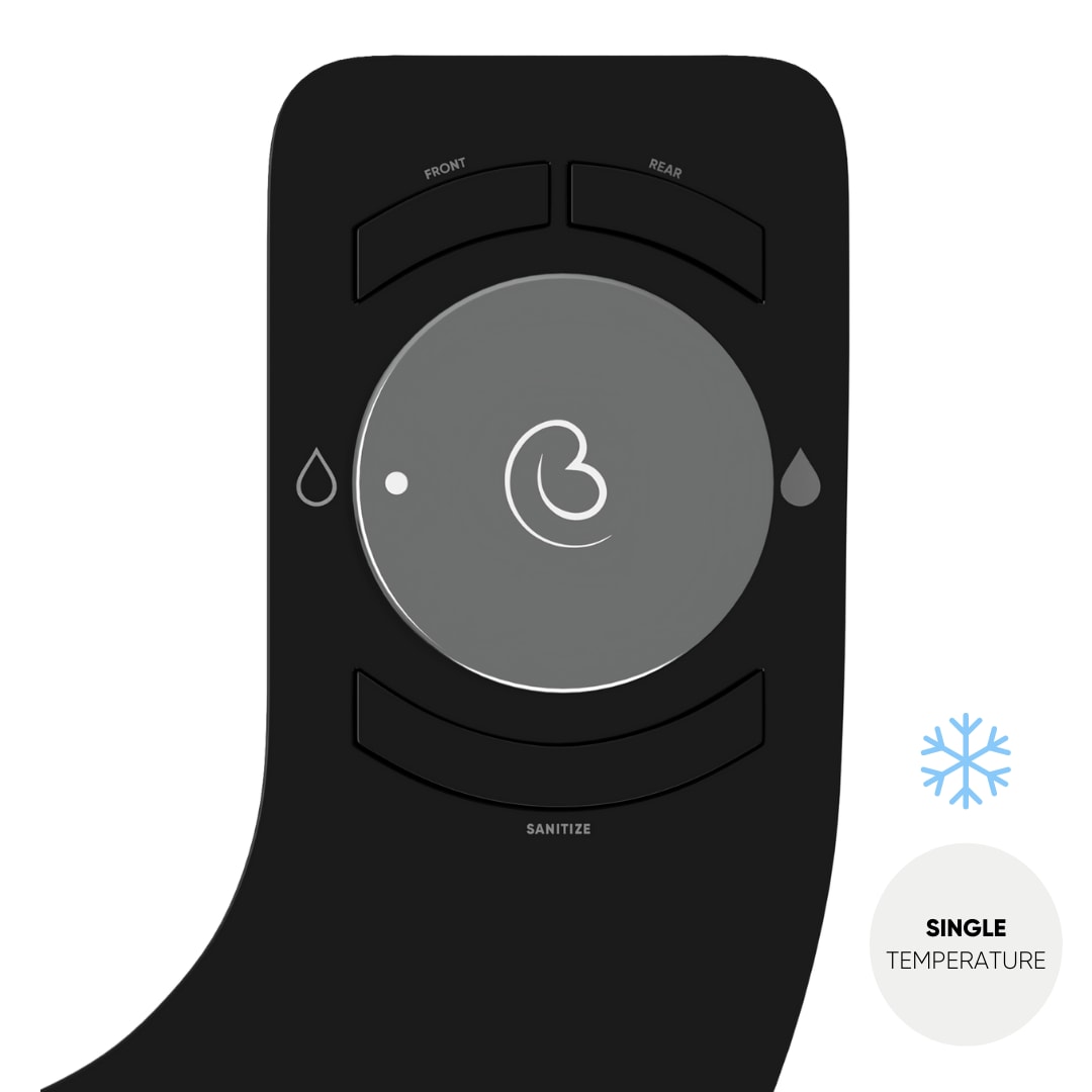 Revolution Bidet de la Marca Boss, Accesorio de Doble Boquilla Sin Electricidad, Temperatura Única, Autolimpiante (Negro Tokio)