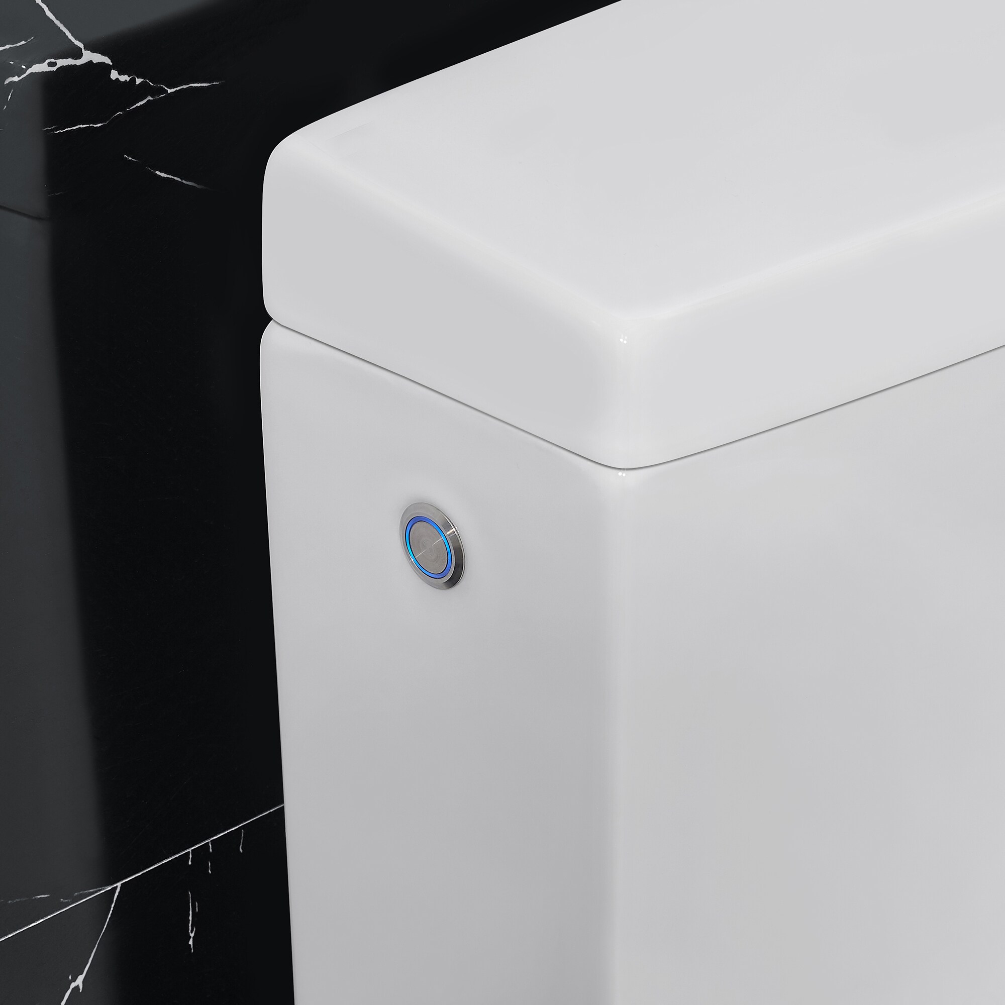 Bañera Inteligente 1 Pieza Blanca Wilma de Altura de Silla alargada con cierre suave para baño Reductor de Agua WaterSense 1.28 GPF 12 pulgadas de Descarga -Wilm15-Wht
