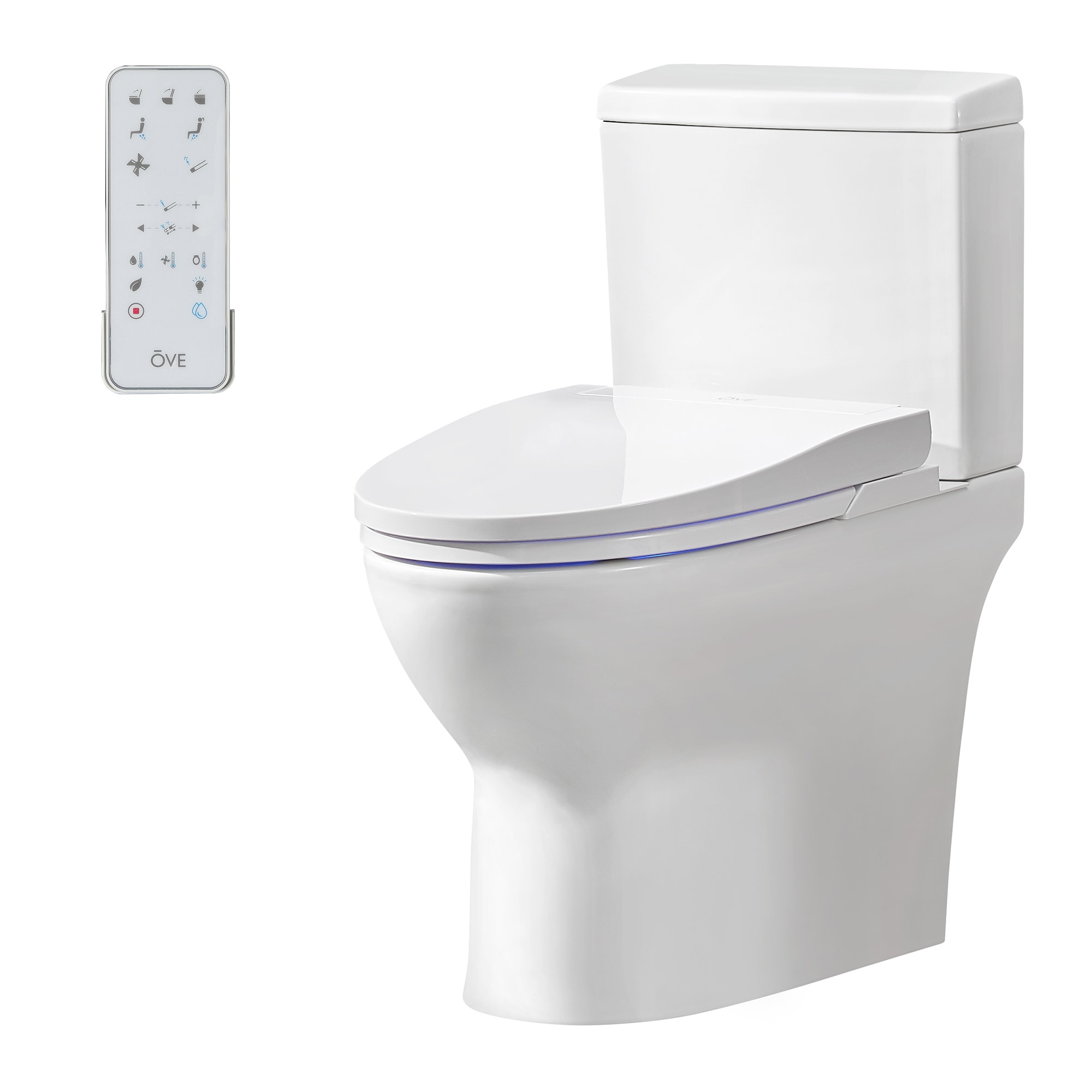 Bañera Inteligente 1 Pieza Blanca Wilma de Altura de Silla alargada con cierre suave para baño Reductor de Agua WaterSense 1.28 GPF 12 pulgadas de Descarga -Wilm15-Wht