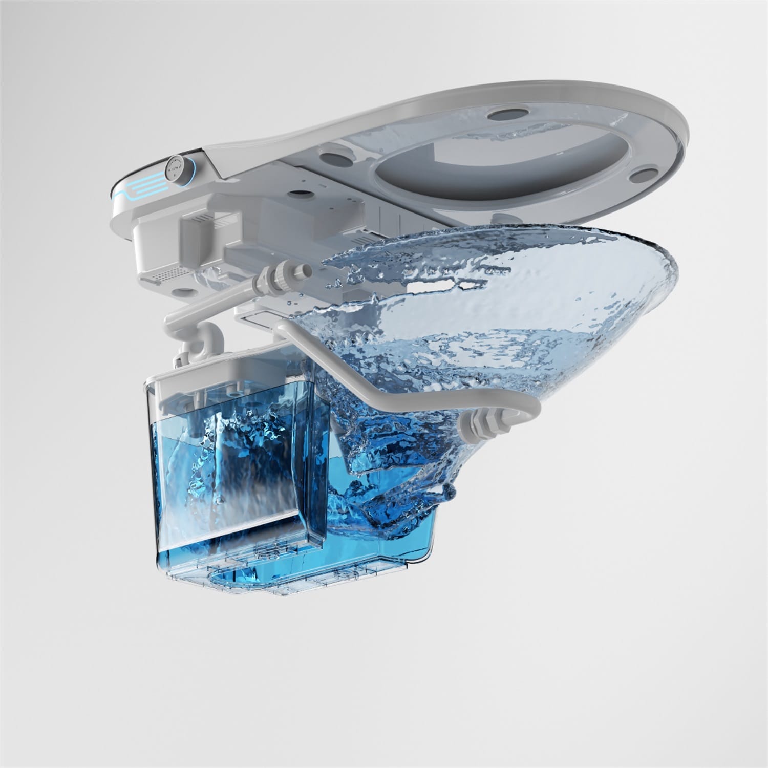 Sanitario Inteligente de Altura Estándar alargado con doble descarga blanco Mondawe de 12 pulgadas de desagüe y 1.28 GPF.