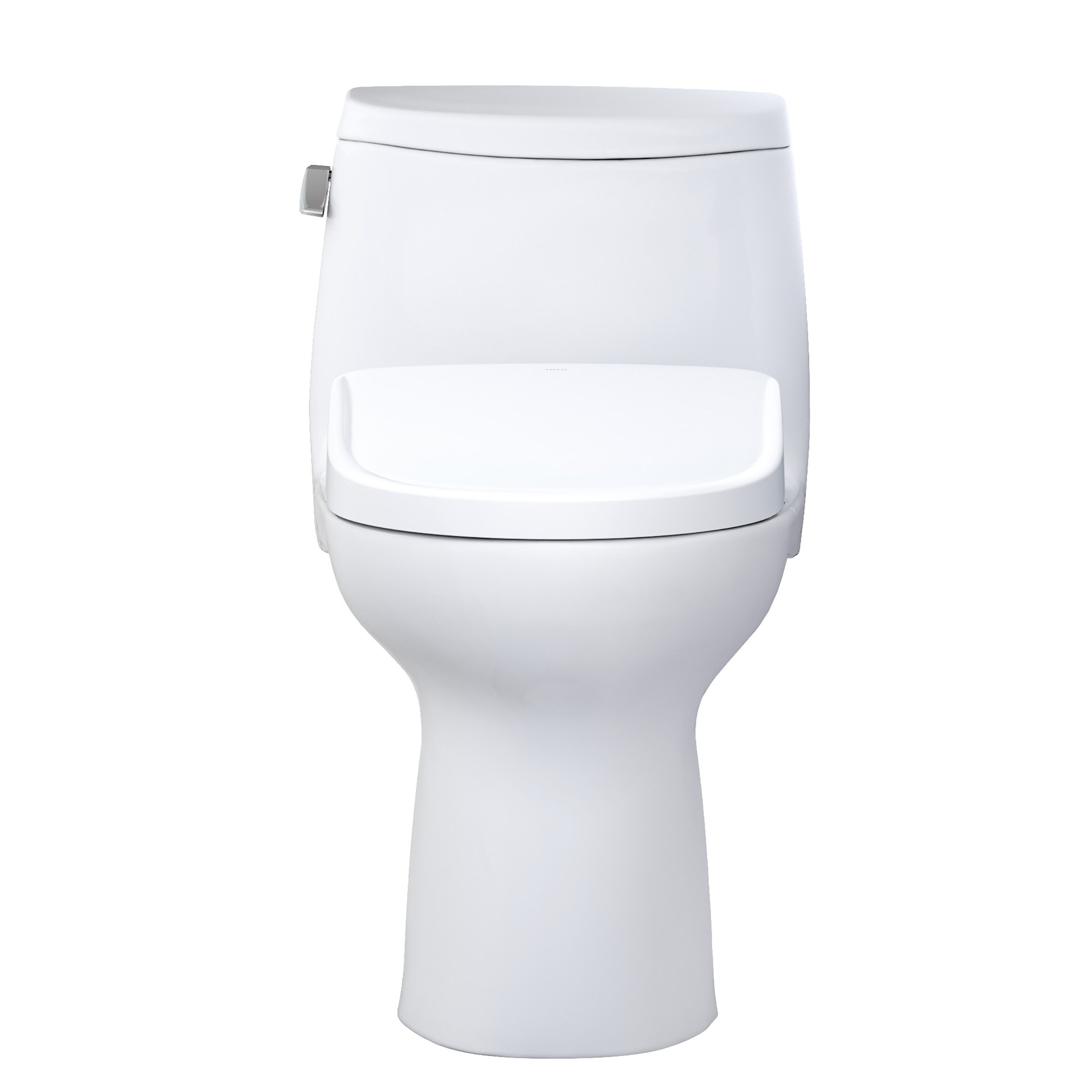 WASHLET+ de TOTO en Blanco Algodón, Individual, Alargado, Altura Estándar, Cierre Suave, Bidet de una Pieza con Descarga de 12 pulgadas y 1.28 GPF MW6044736CEFG-01.