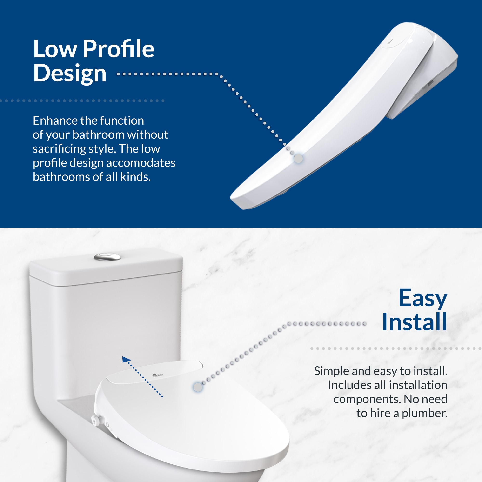 Asiento de baño bidet eléctrico con tapa suave, calentador y forma alargada, color blanco Bio Bidet Discovery DLS disco de plástico_DISCDLSE 000