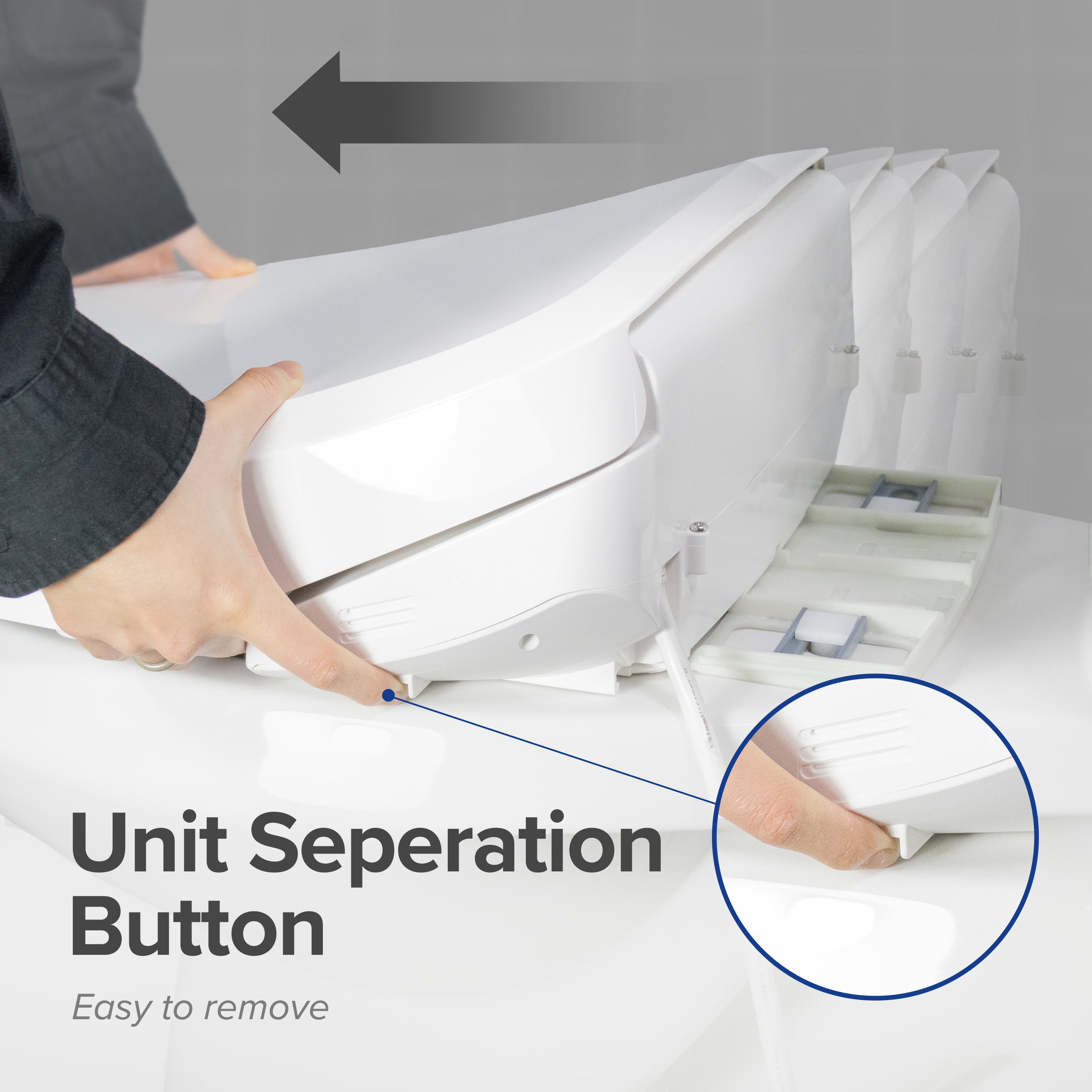Asiento de Inodoro Inteligente de Plástico Blanco Alargado con Cierre Suave y Calefacción SmartBidet SB-2600