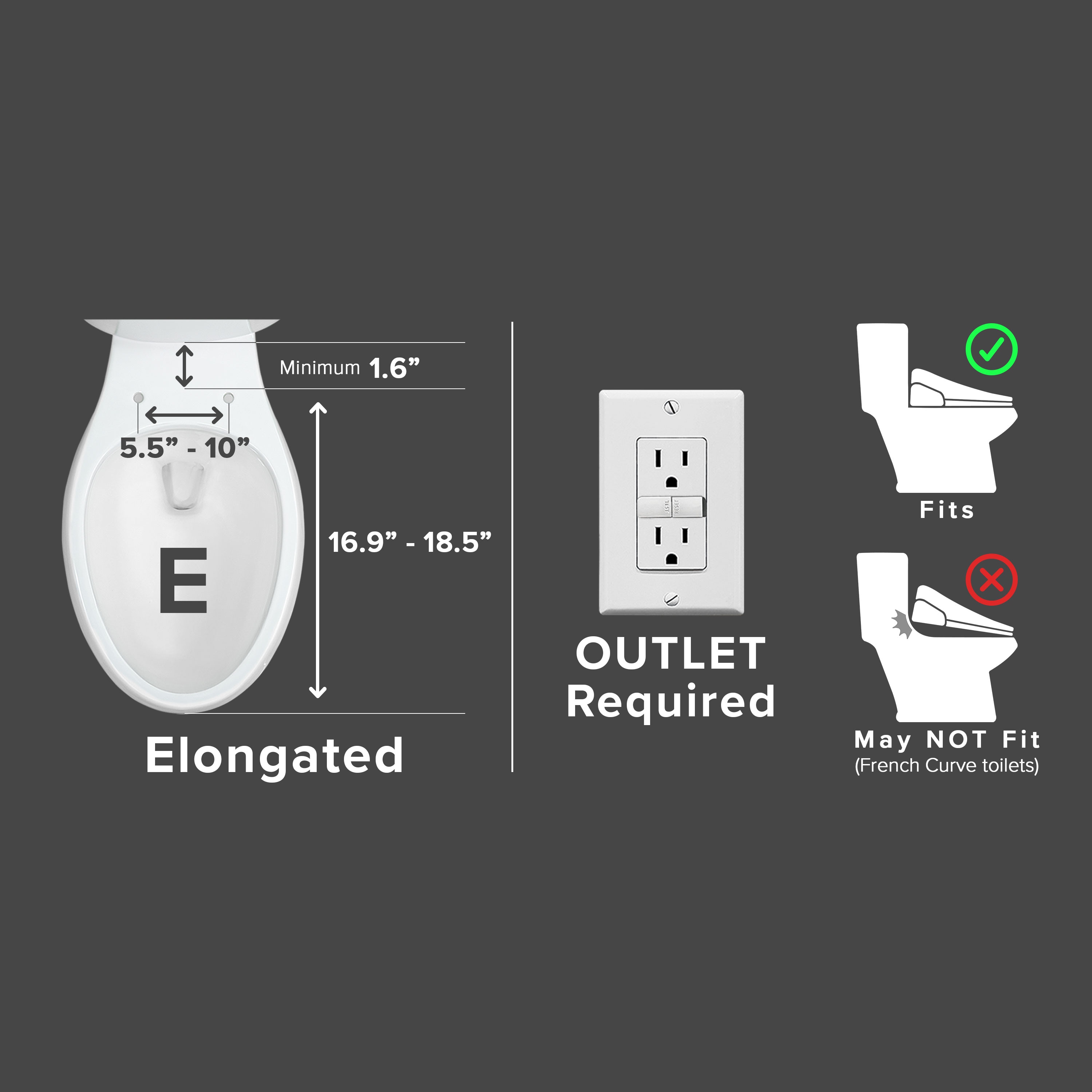 Asiento de Inodoro Inteligente de Plástico Blanco Alargado con Cierre Suave y Calefacción SmartBidet SB-2600