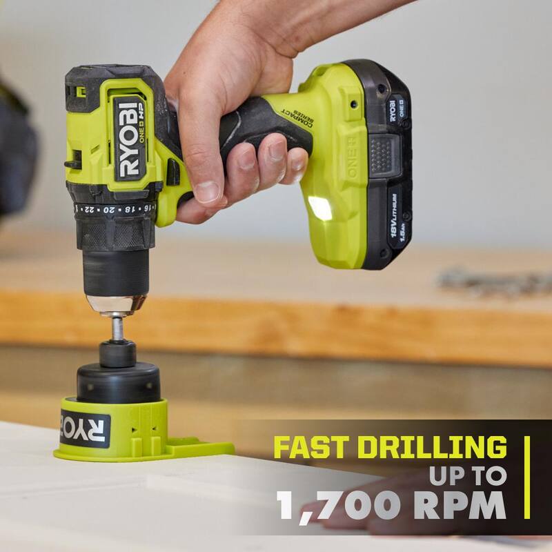 RYOBI ONE+ HP Taladro/destornillador compacto inalámbrico sin escobillas de 18V de 1/2 pulgadas (Sólo la herramienta) - PSBDD02B